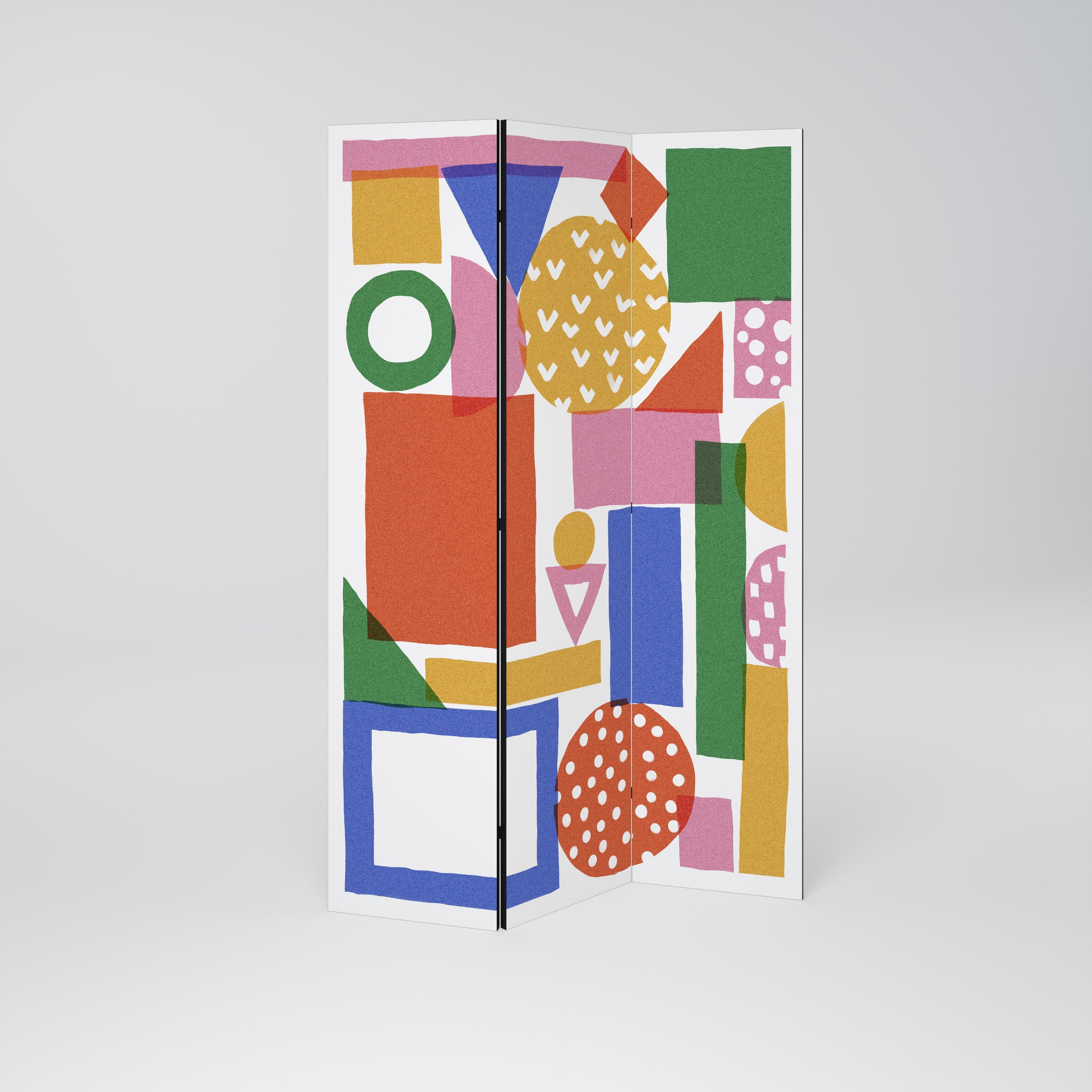 GEOMETRIC GLIMMER Decorative 3-Panel Room Divider