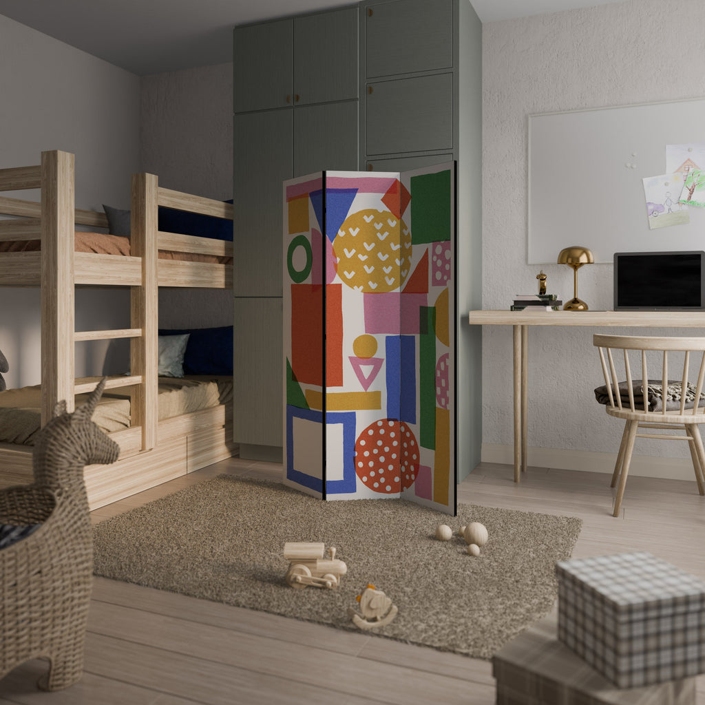 GEOMETRIC GLIMMER Decorative 3-Panel Room Divider
