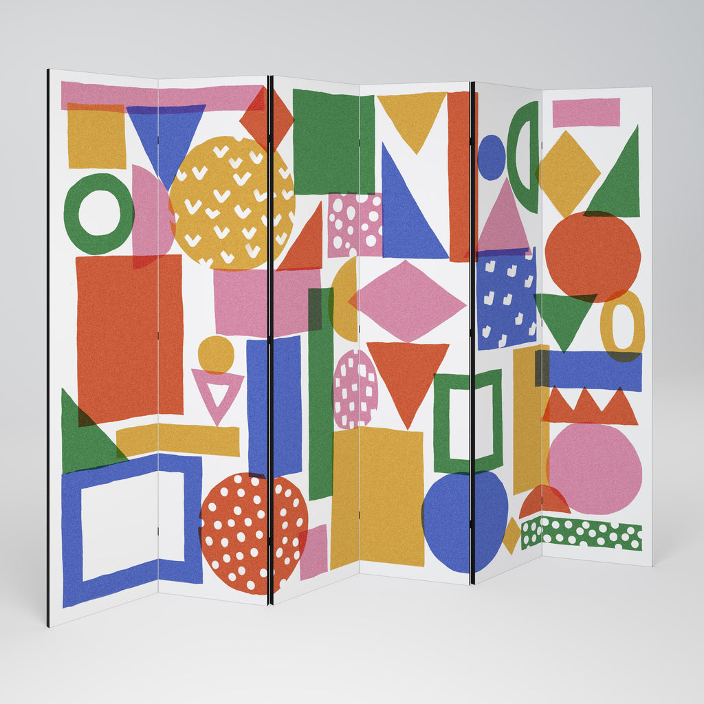 GEOMETRIC GLIMMER Decorative 6-Panel Room Divider
