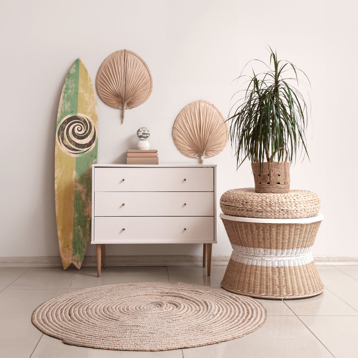CURLY MODE Surfboard Decorative Panel