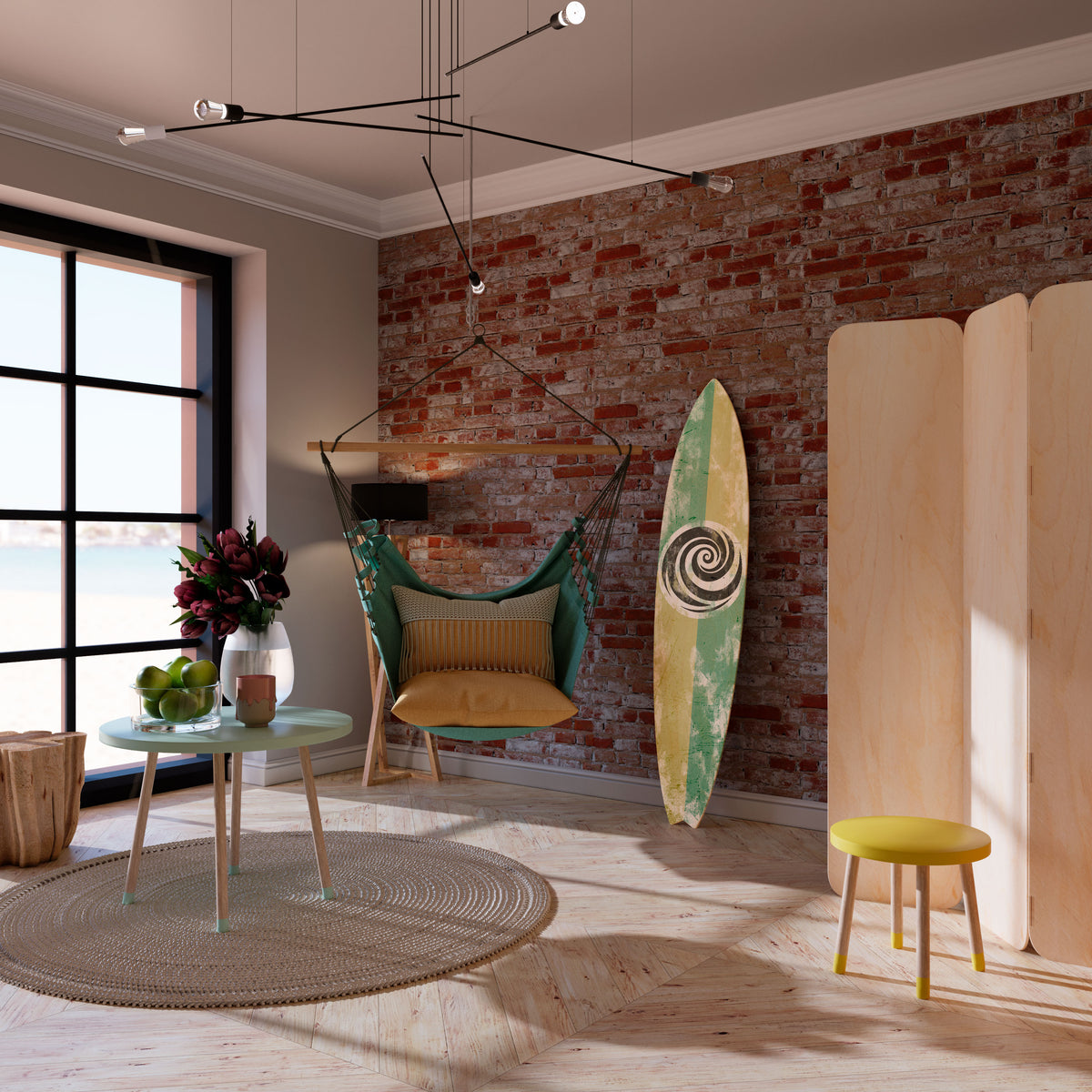 CURLY MODE Surfboard Decorative Panel