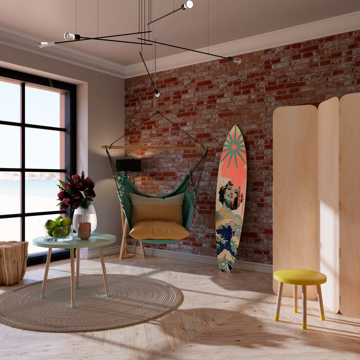 KANAGAWA BEAUTY Surfboard Decorative Panel