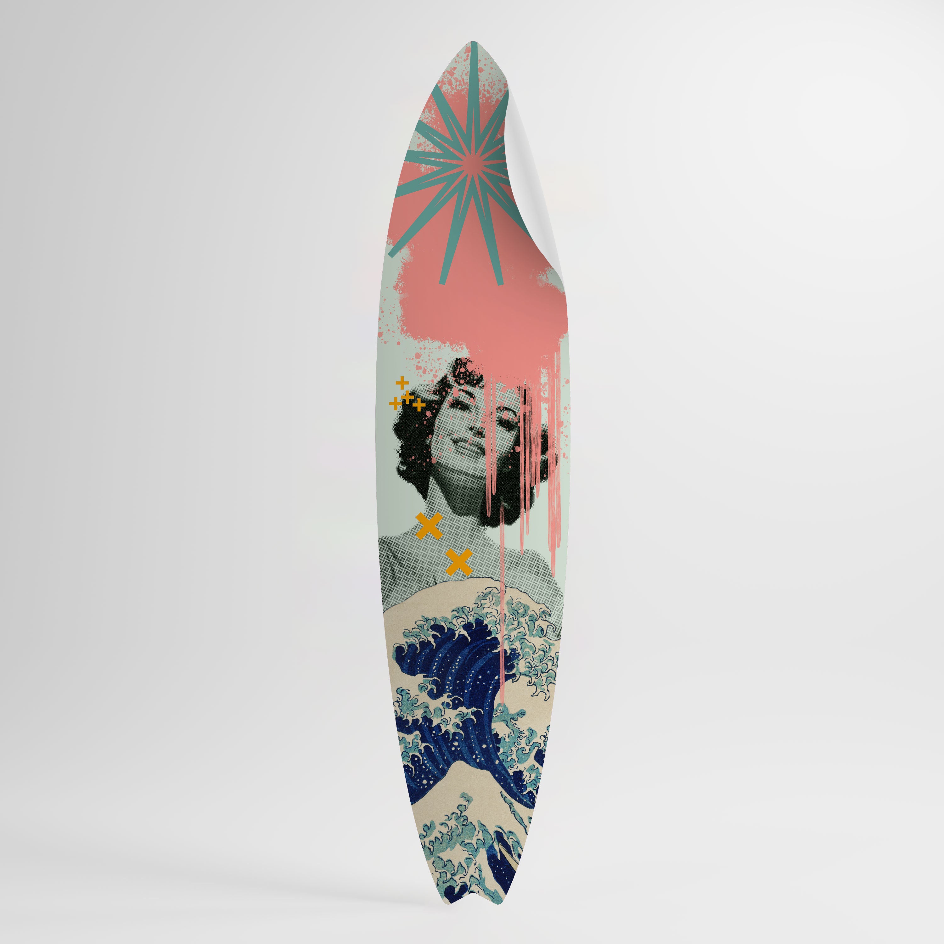 KANAGAWA BEAUTY Peel and Stick Surfboard Sticker