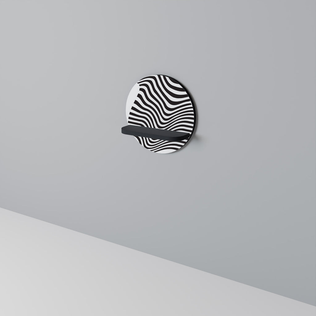 Étagère d'art ronde ILLUSIONARY FLOW en finition noire