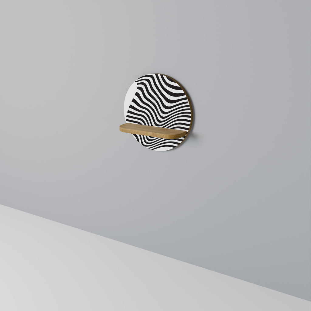 Étagère d'art ronde ILLUSIONARY FLOW effet chêne