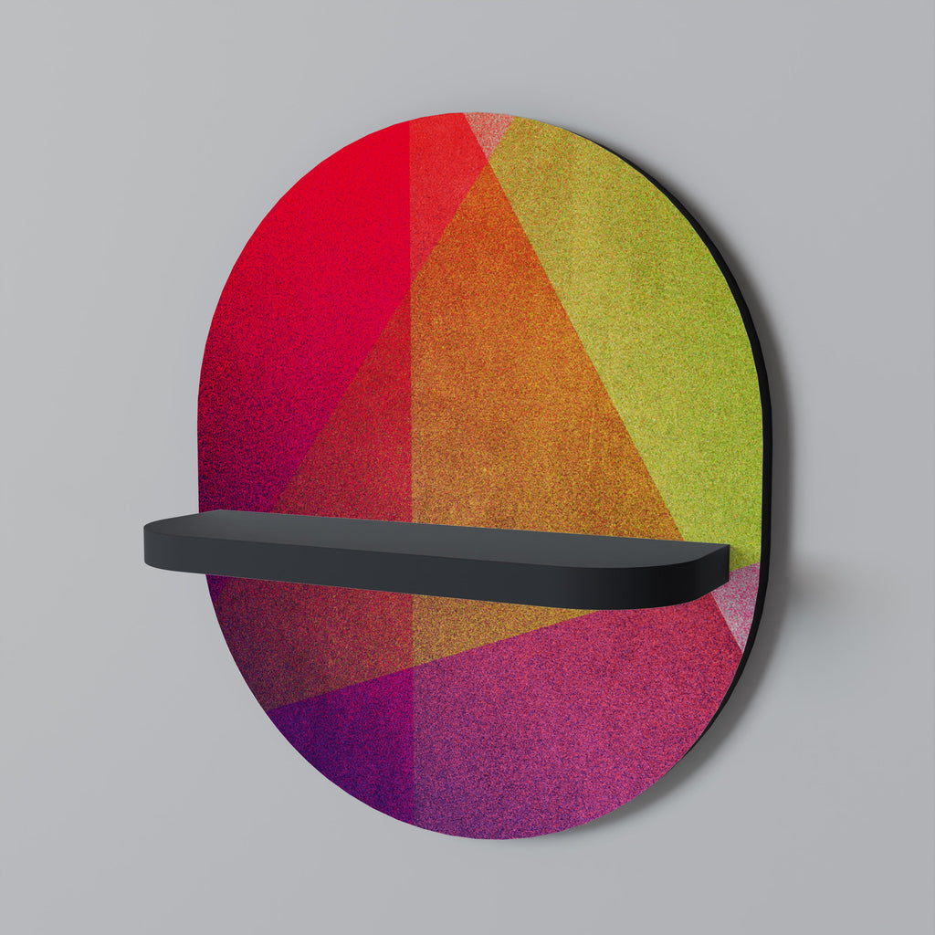 VIVID GEOMETRY Oval Art Shelf In Black Finish