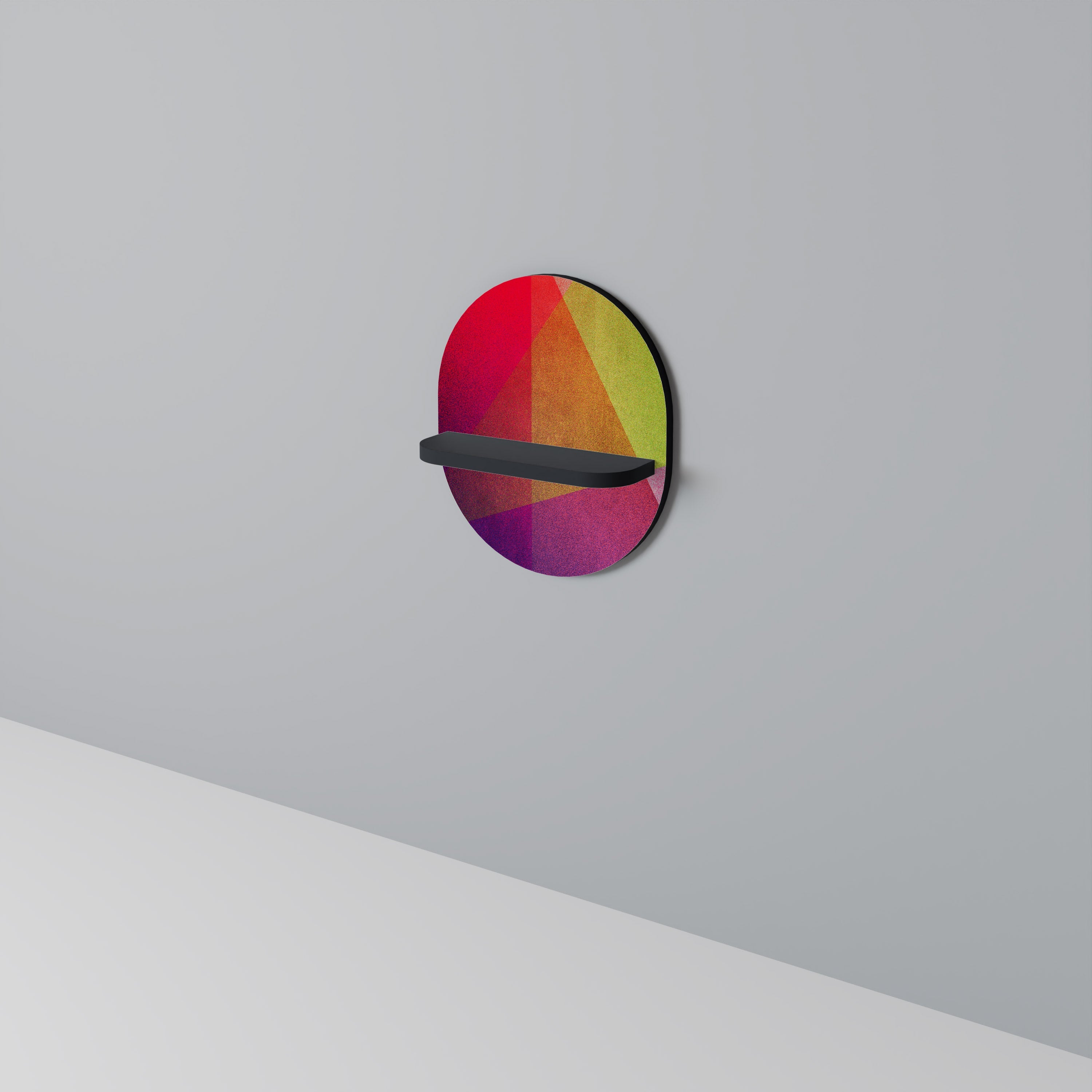 Étagère d'art ovale VIVID GEOMETRY en finition noire