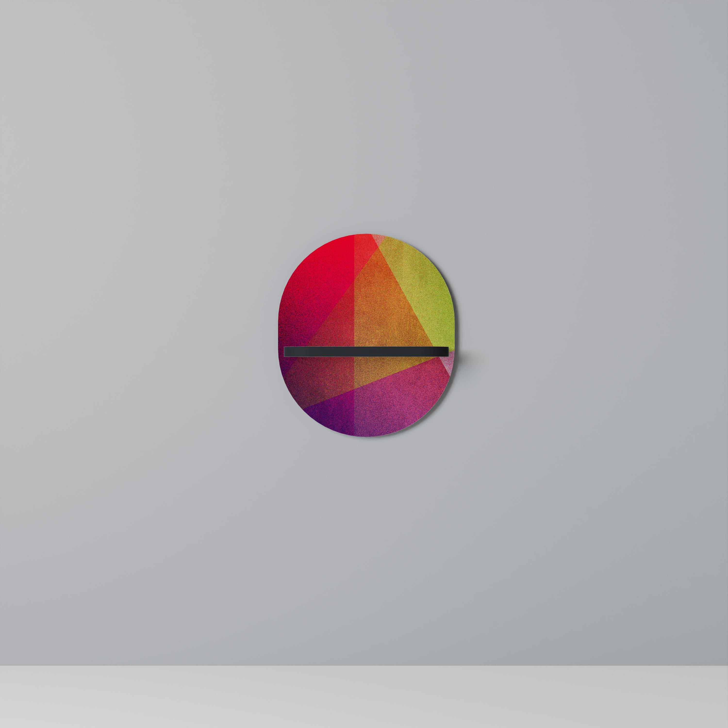 Étagère d'art ovale VIVID GEOMETRY en finition noire