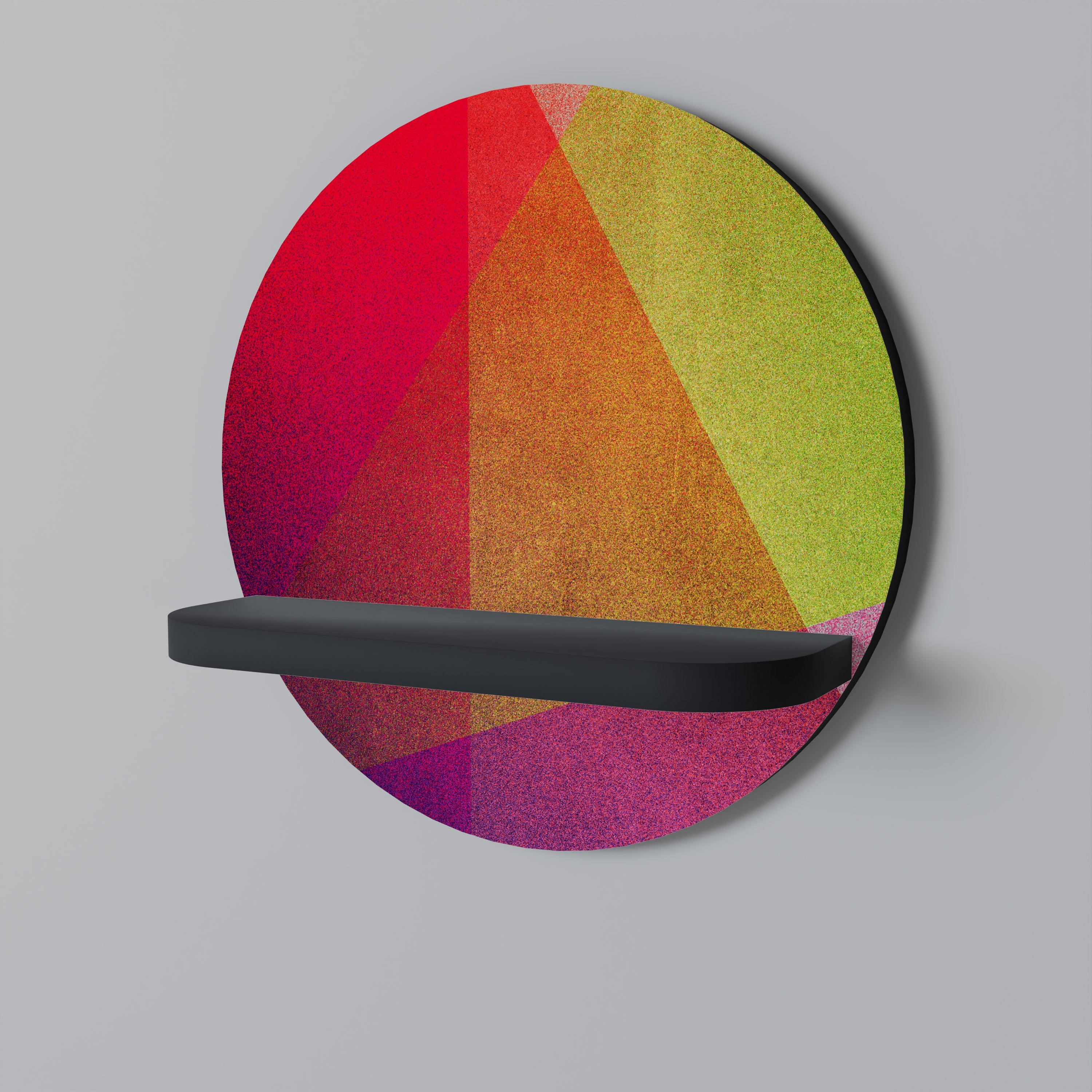 Étagère d'art ronde VIVID GEOMETRY en finition noire