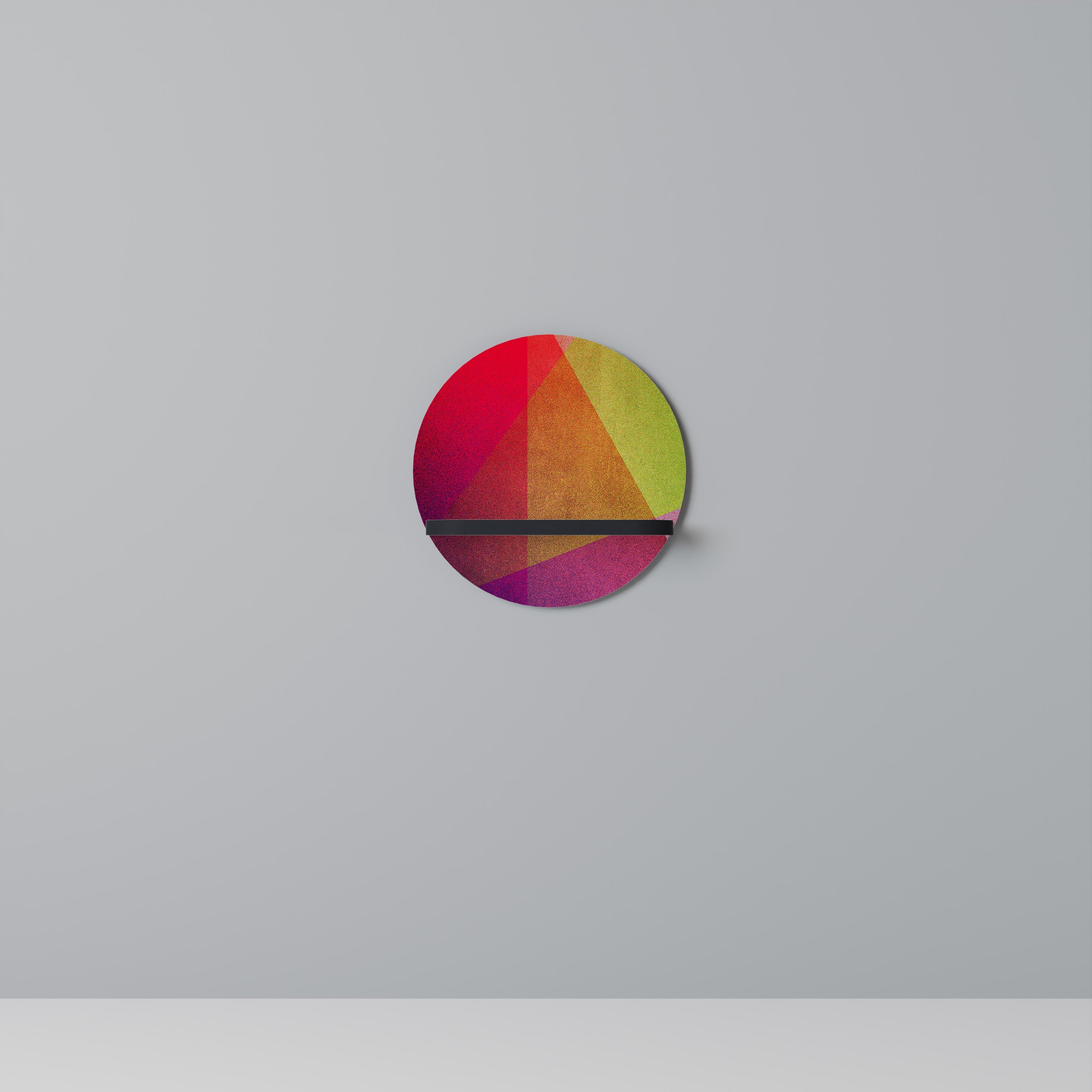 Étagère d'art ronde VIVID GEOMETRY en finition noire