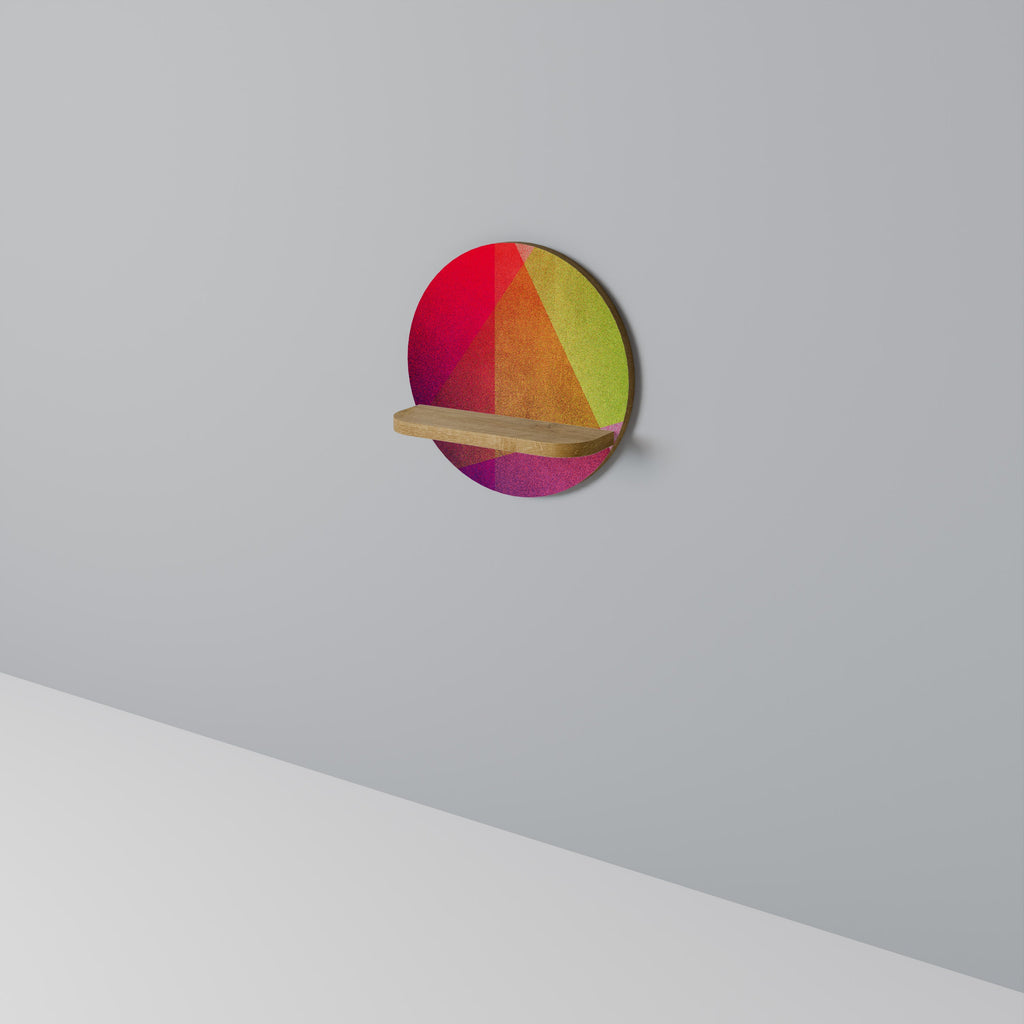 Étagère d'art ronde VIVID GEOMETRY effet chêne