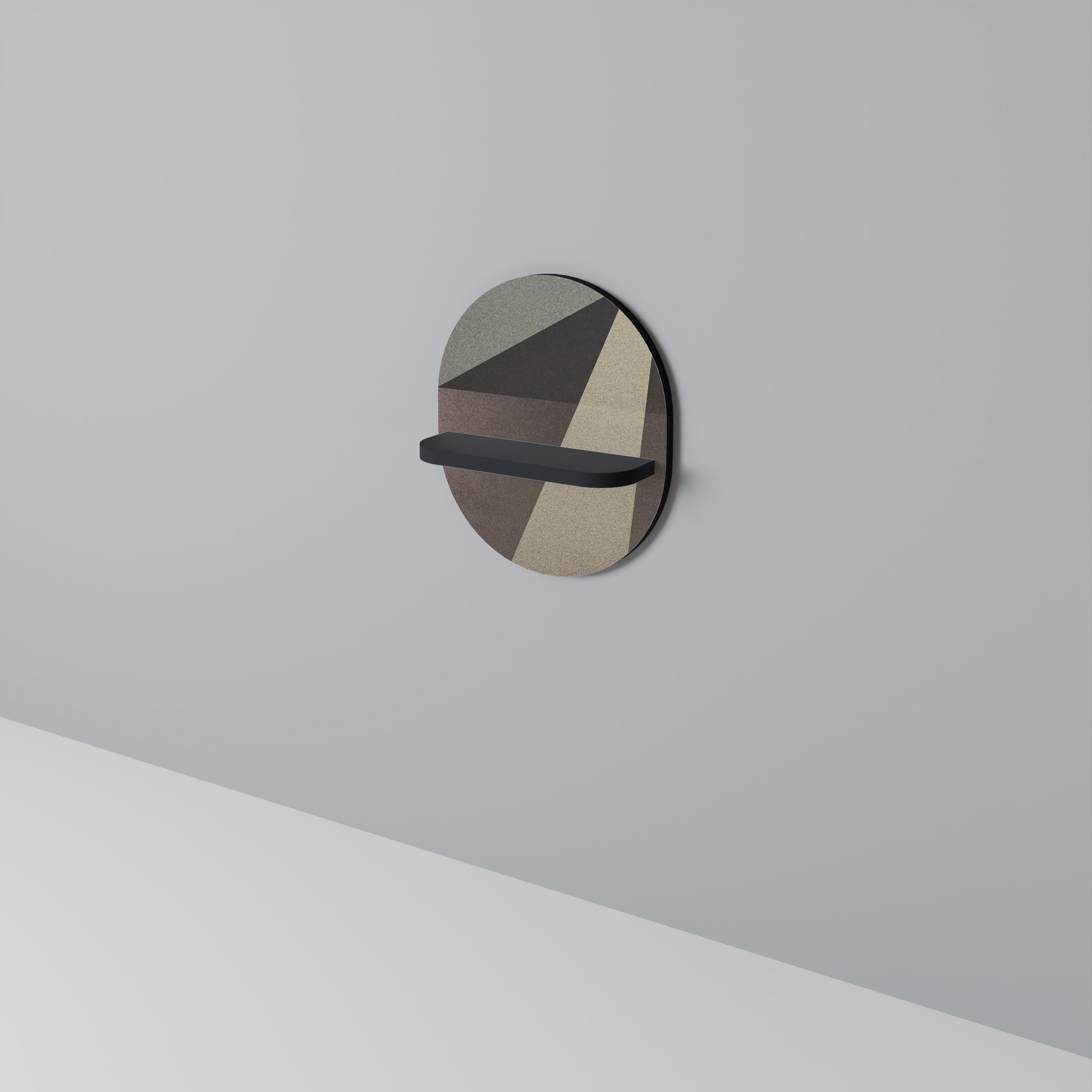 Étagère ovale BEIGE GEOMETRY en finition noire