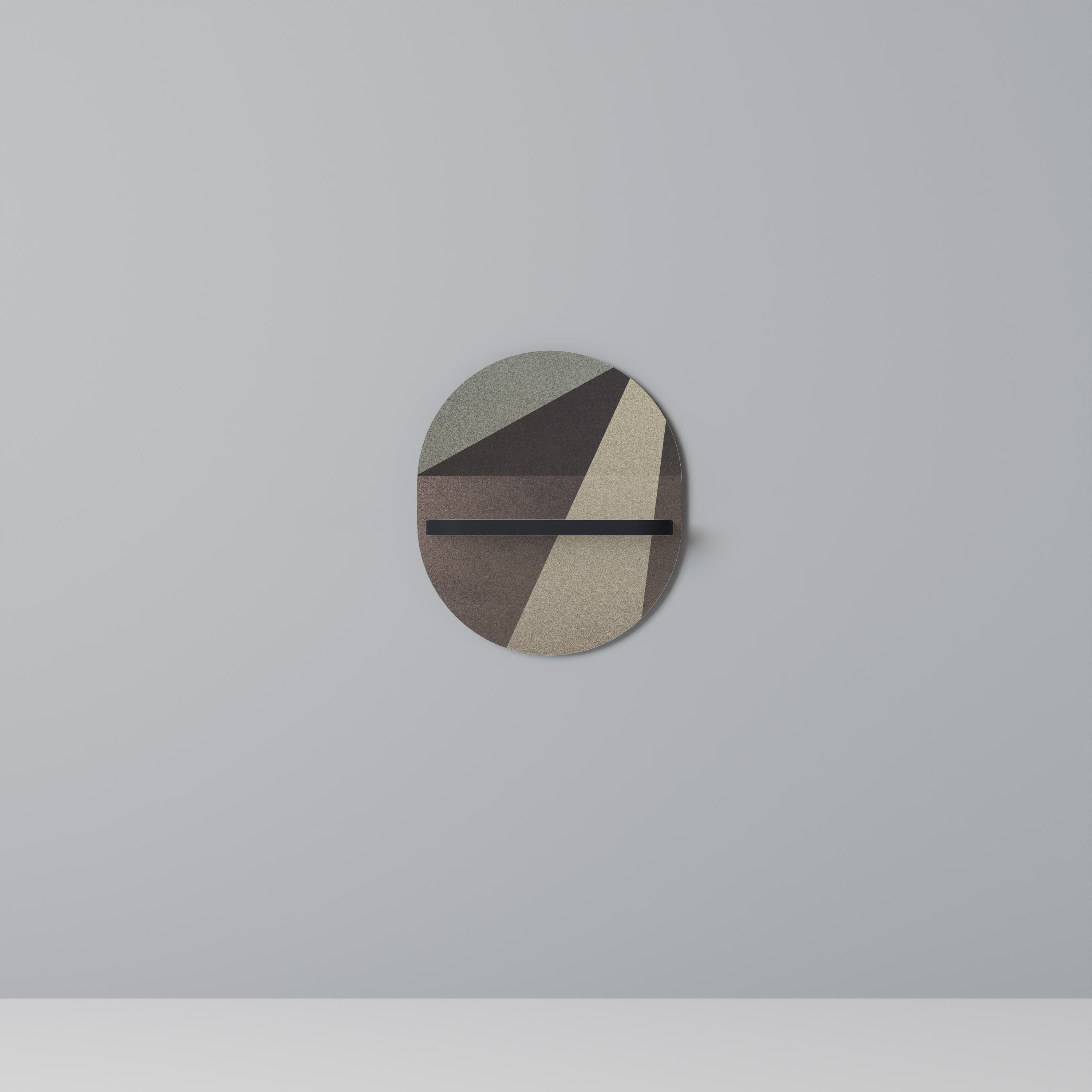 Étagère ovale BEIGE GEOMETRY en finition noire