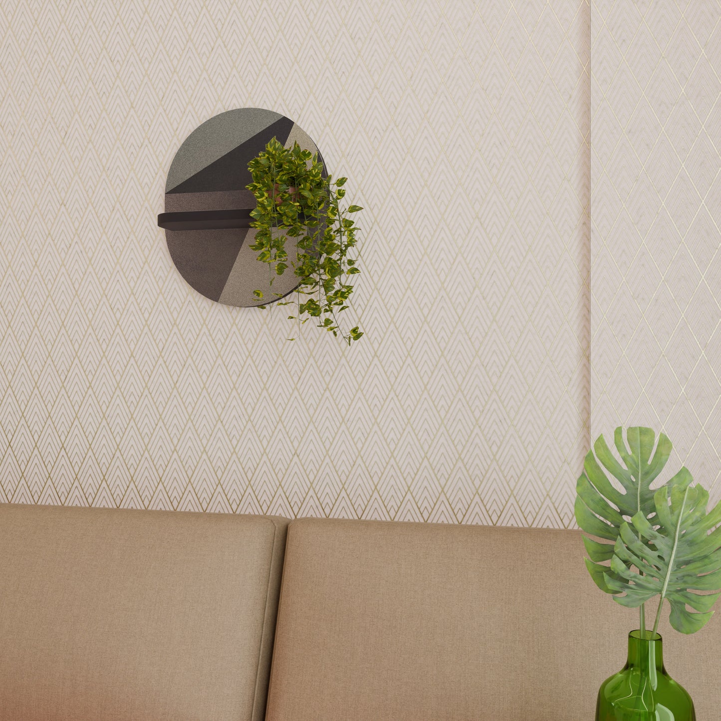 BEIGE GEOMETRY Art Shelf