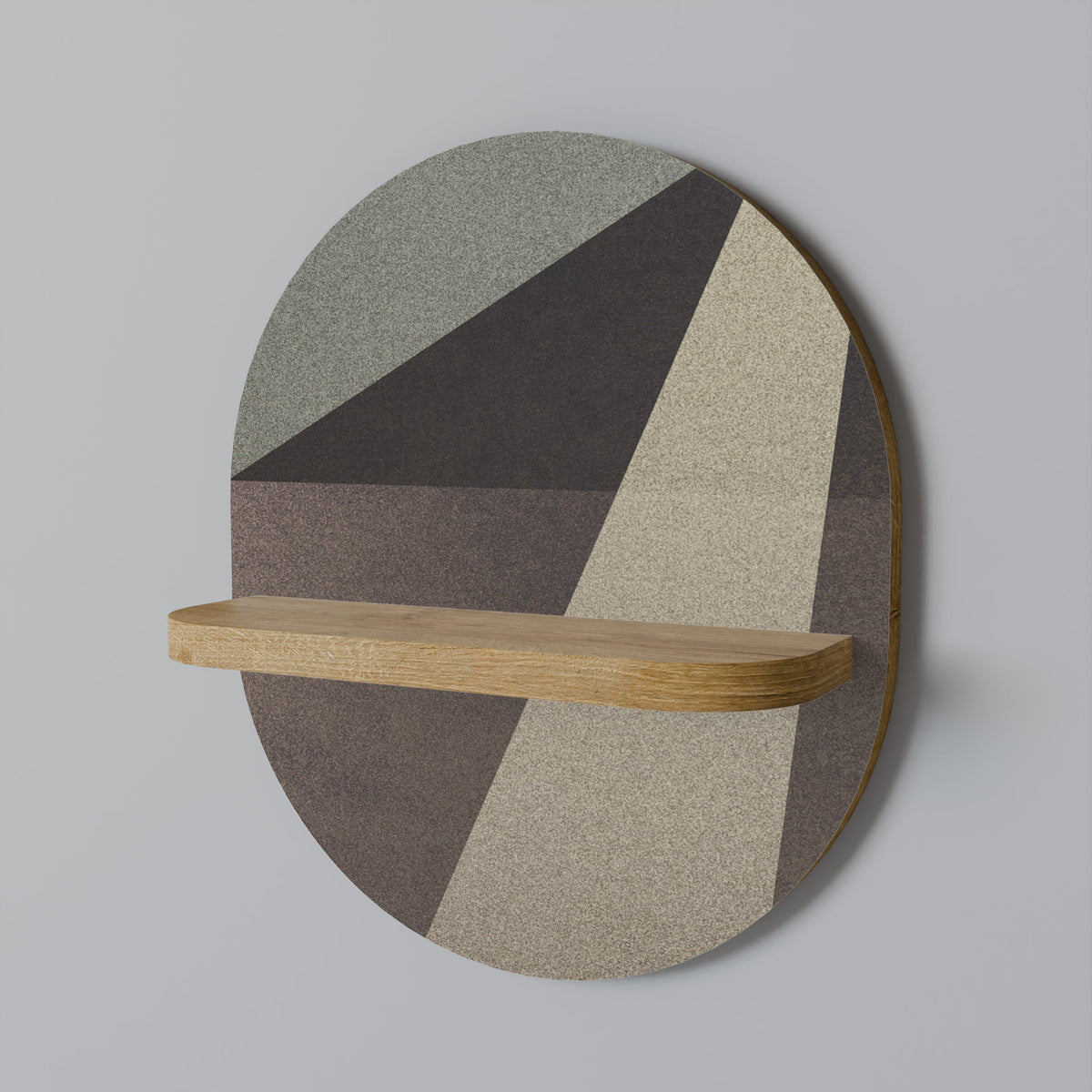 Étagère ovale effet chêne GÉOMÉTRIE BEIGE