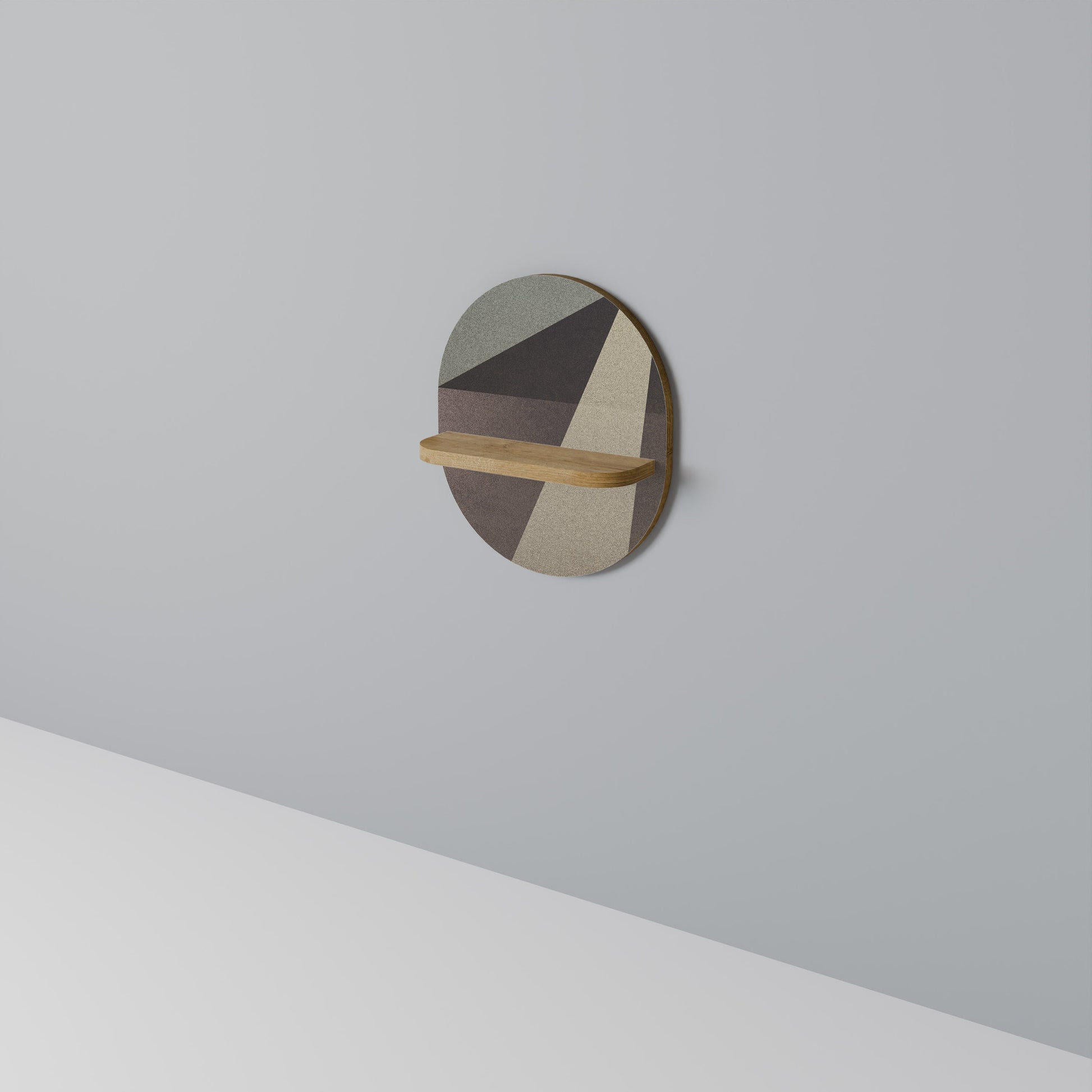 Étagère ovale effet chêne GÉOMÉTRIE BEIGE