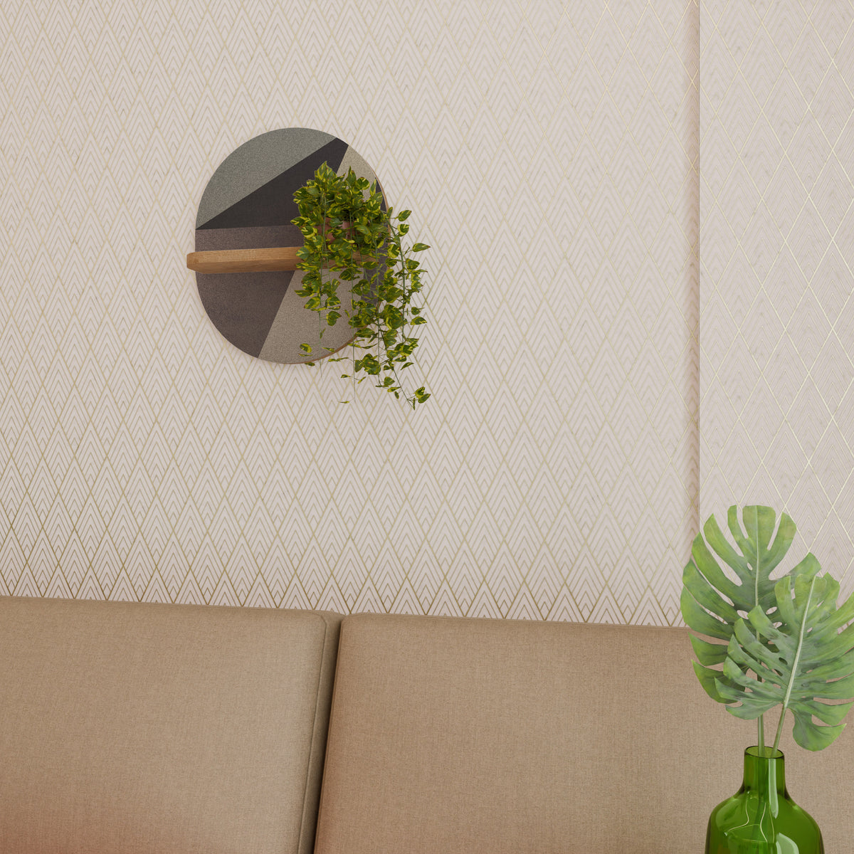 BEIGE GEOMETRY Art Shelf
