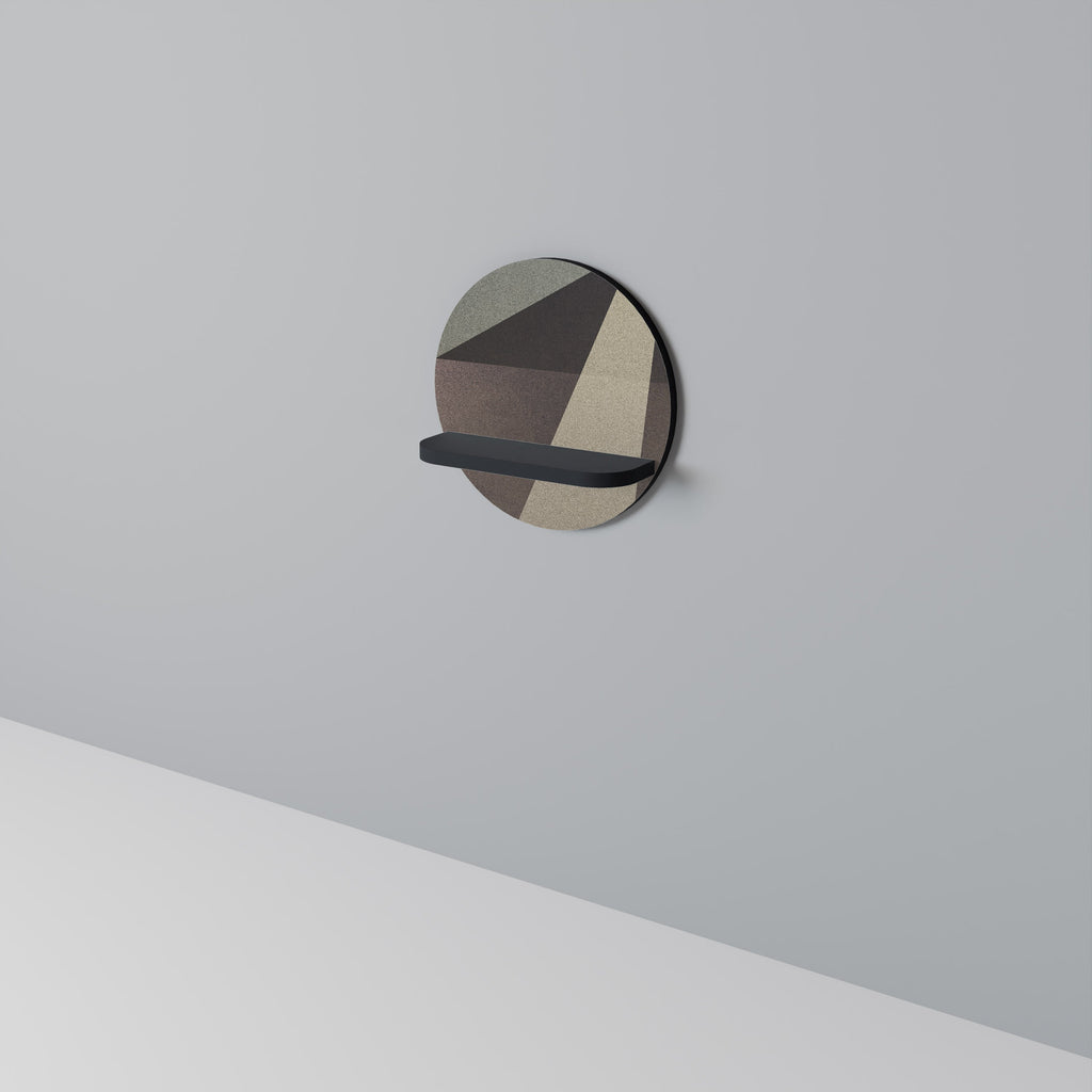 Étagère d'art ronde BEIGE GEOMETRY en finition noire