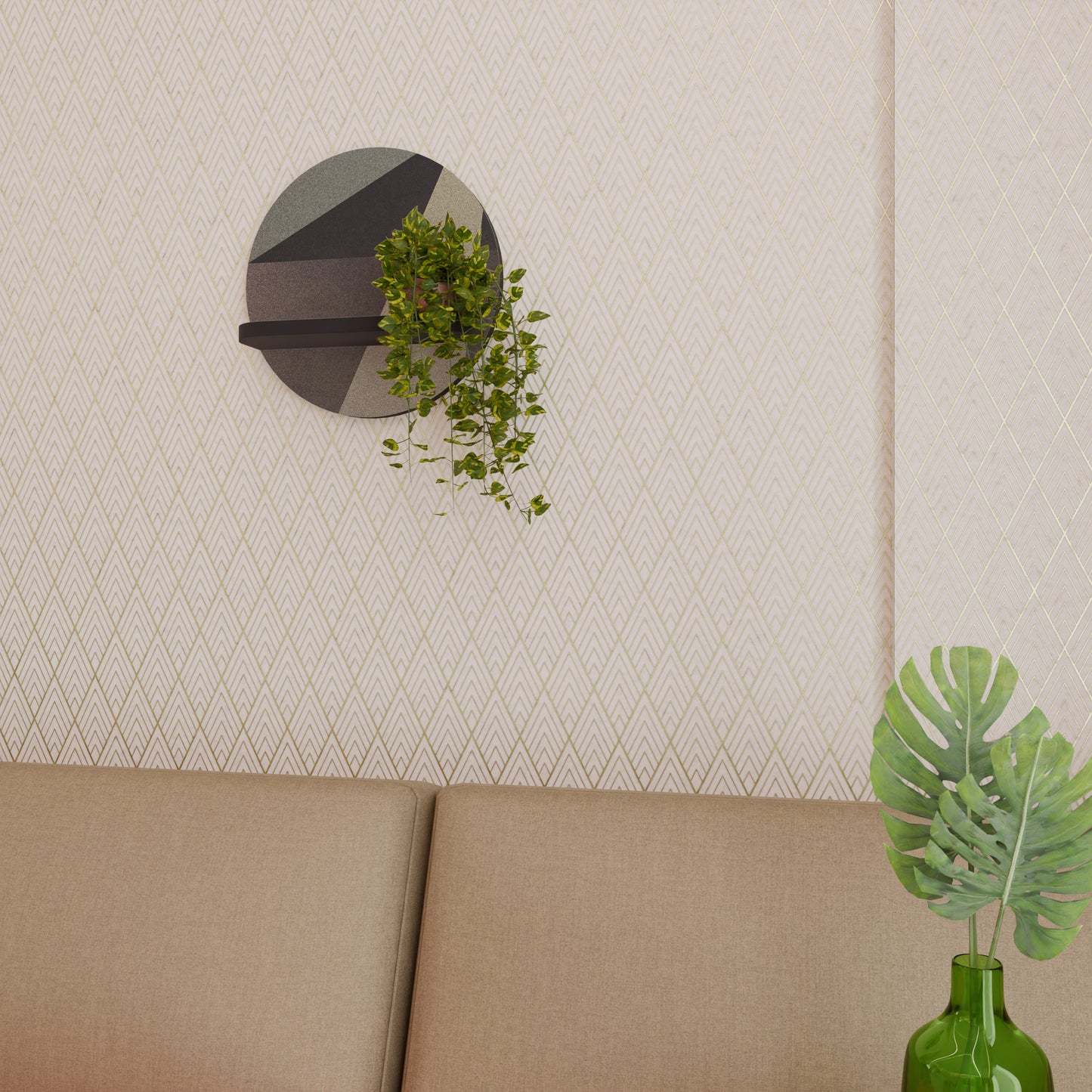 BEIGE GEOMETRY Art Shelf