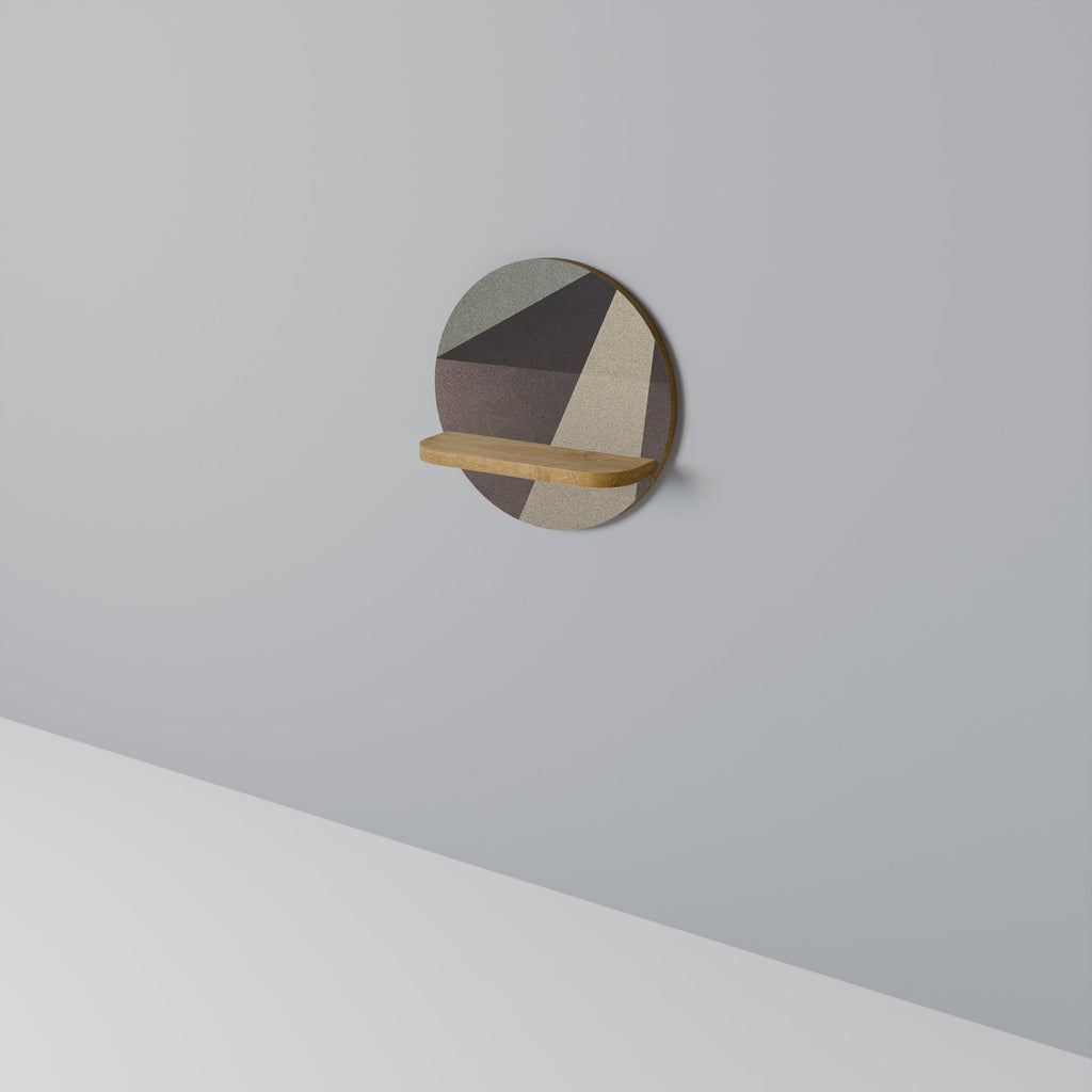 Étagère d'art ronde effet chêne BEIGE GEOMETRY