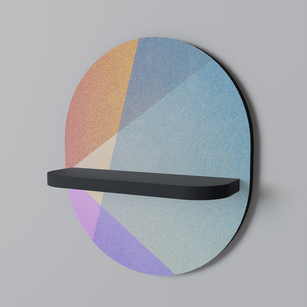 BRIGHT GEOMETRY Oval Art Shelf In Black Finish