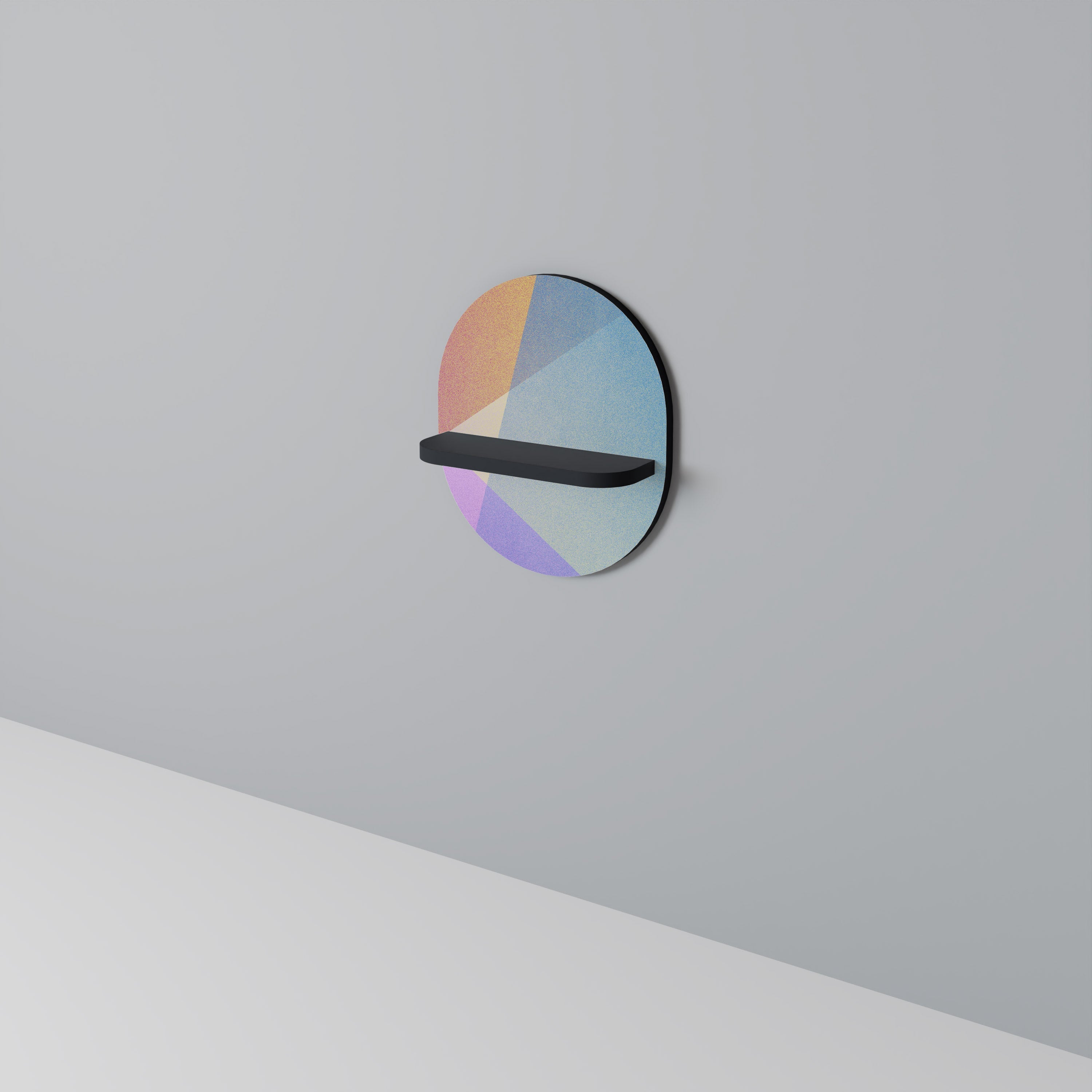 Étagère d'art ovale BRIGHT GEOMETRY en finition noire