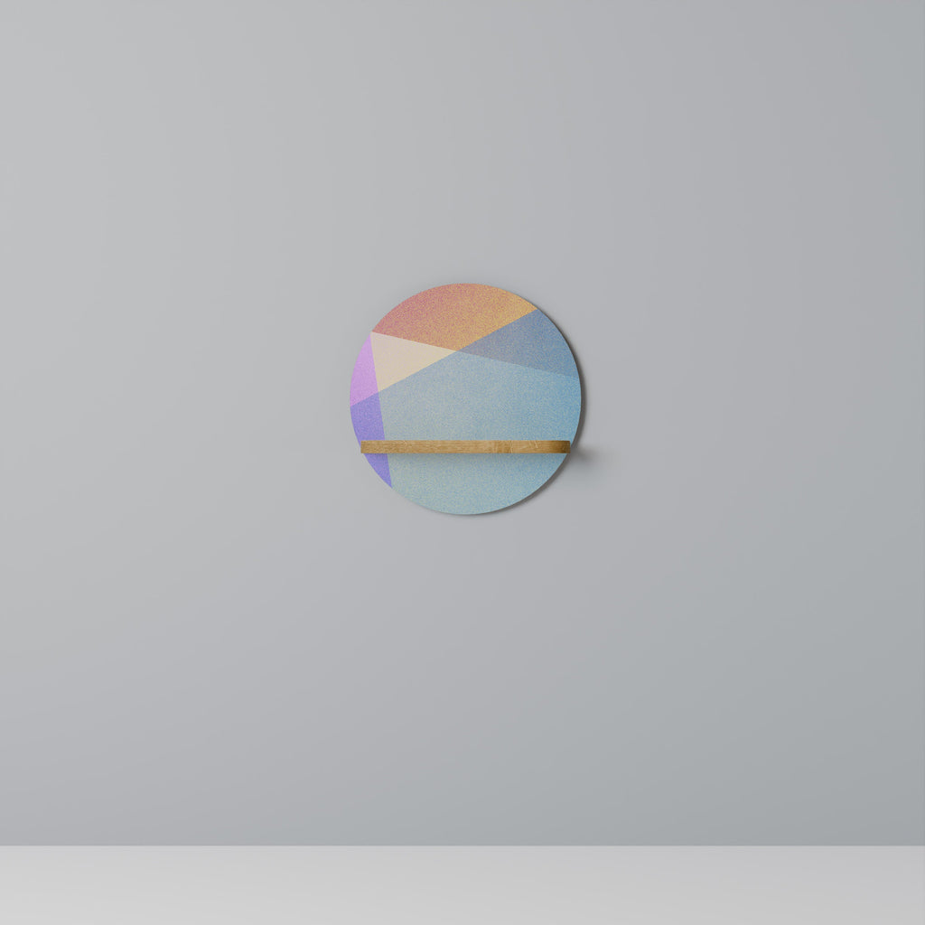 Étagère d'art ronde BRIGHT GEOMETRY effet chêne