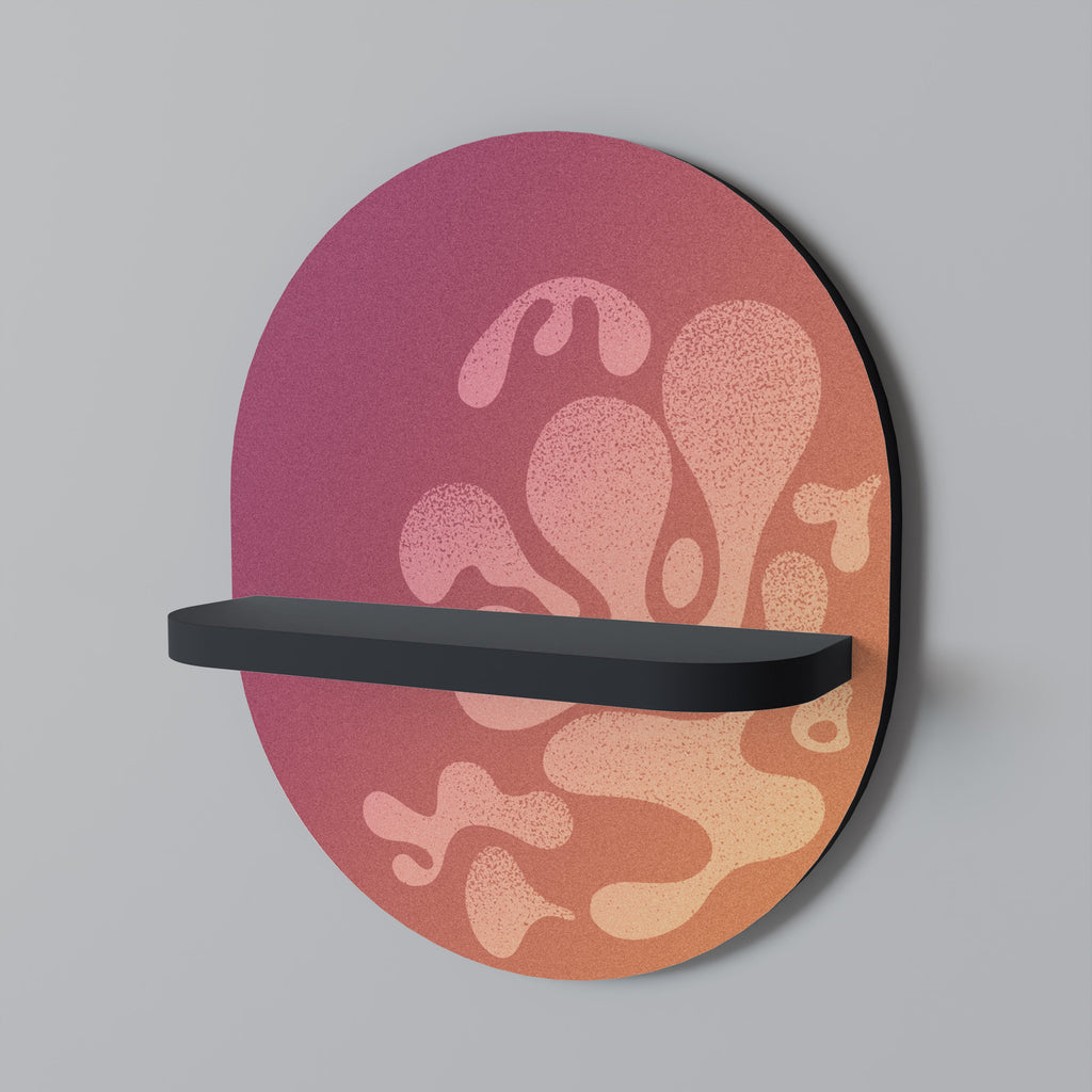 IRREGULAR PINK Oval Art Shelf In Black Finish