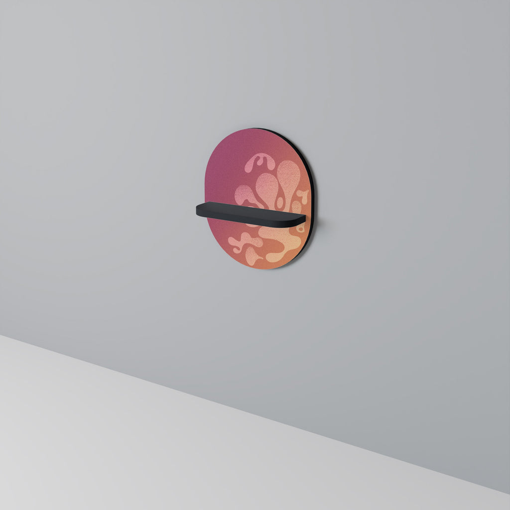 IRREGULAR PINK Oval Art Shelf In Black Finish