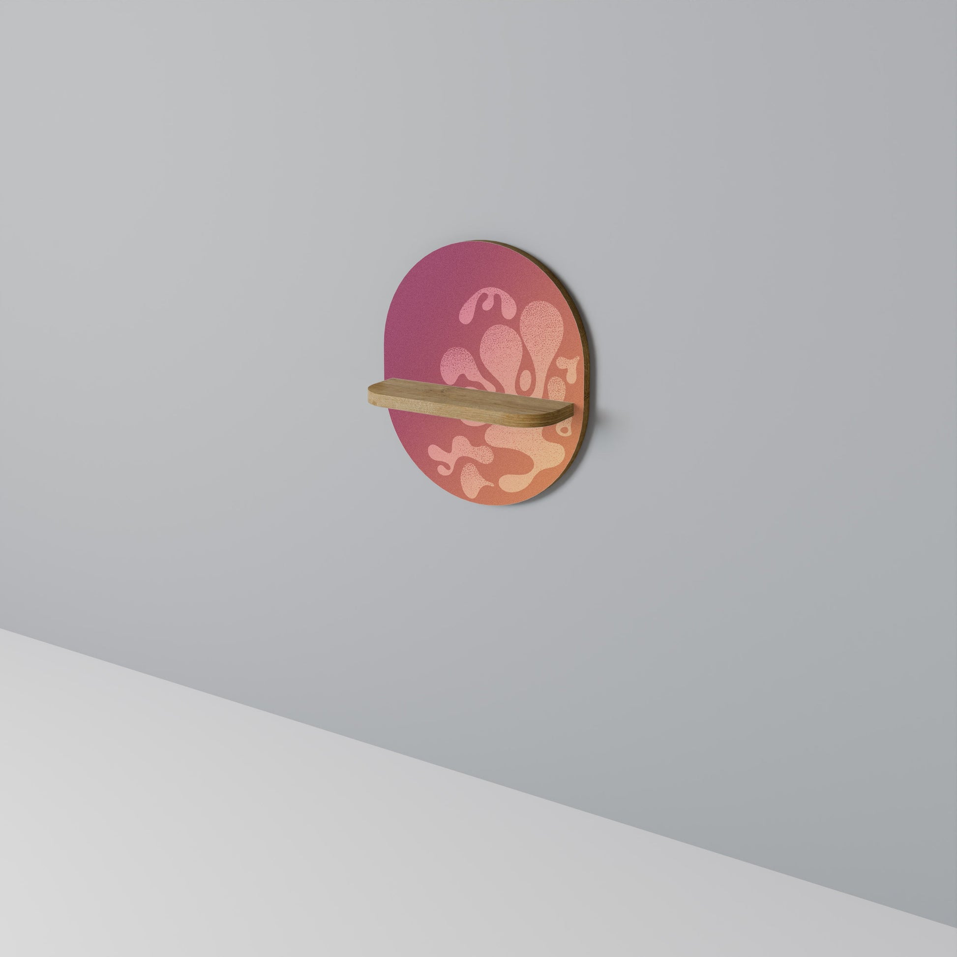 Étagère ovale effet chêne IRREGULAR PINK