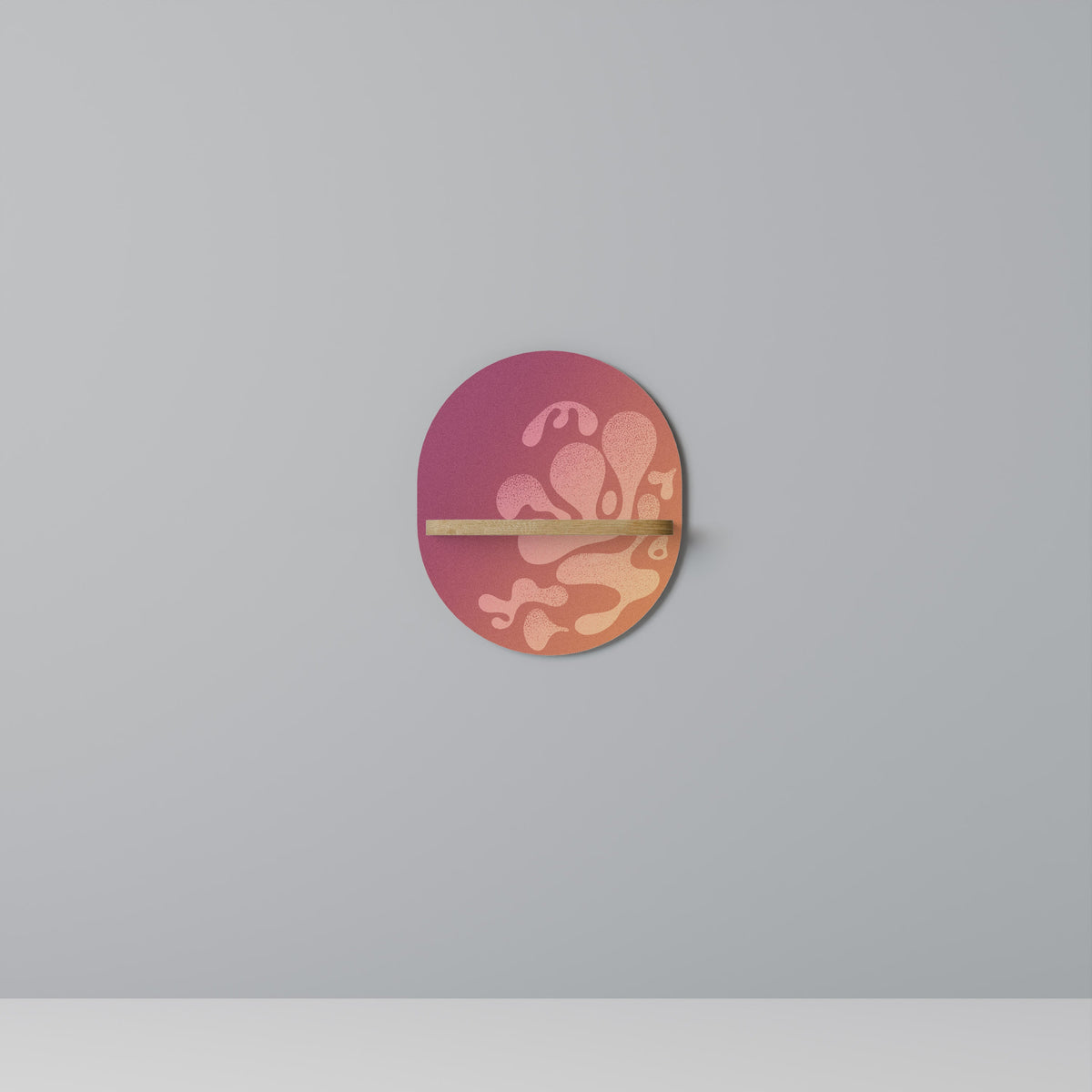 Étagère ovale effet chêne IRREGULAR PINK