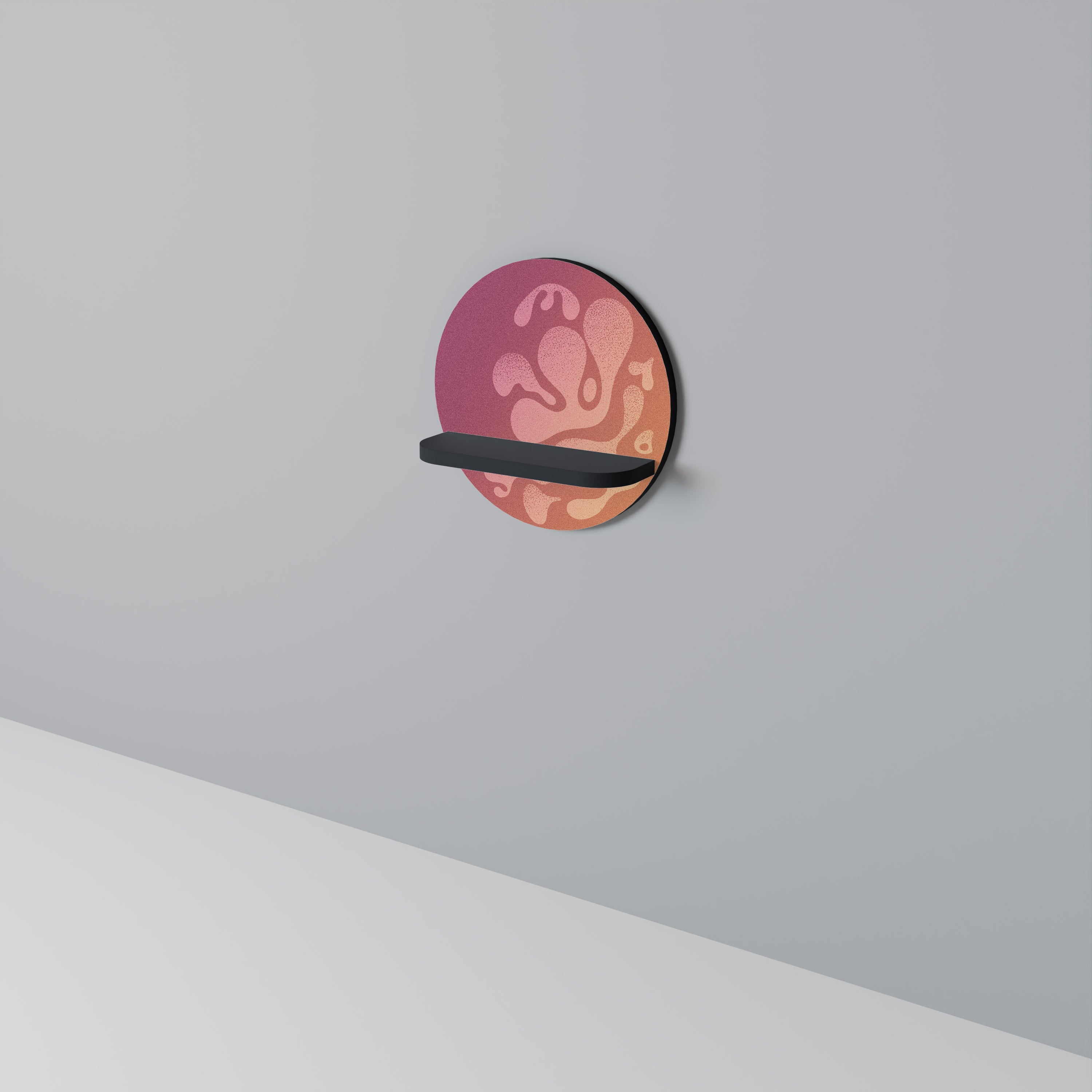 Étagère ronde IRREGULAR PINK en finition noire