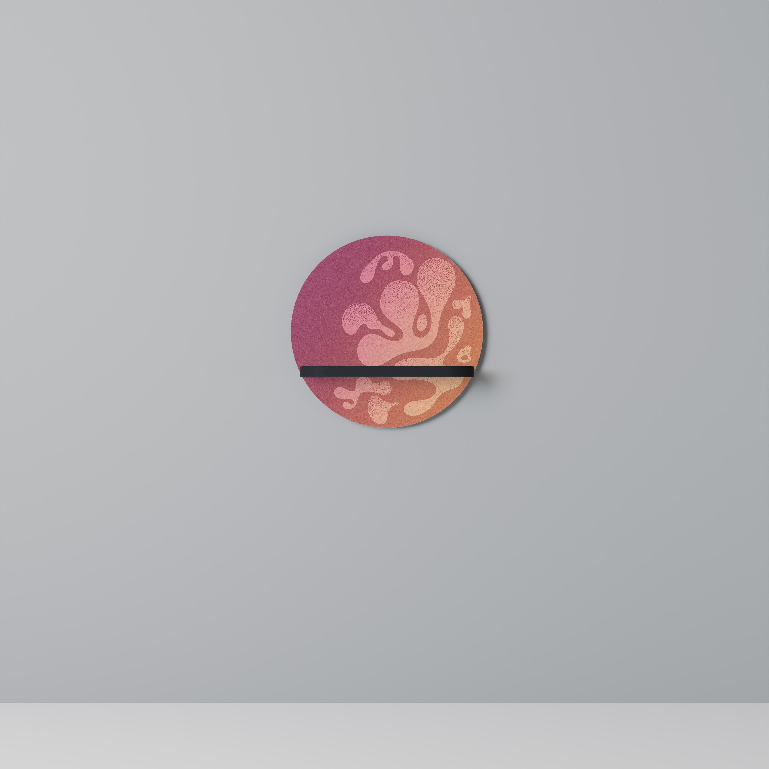 Étagère ronde IRREGULAR PINK en finition noire