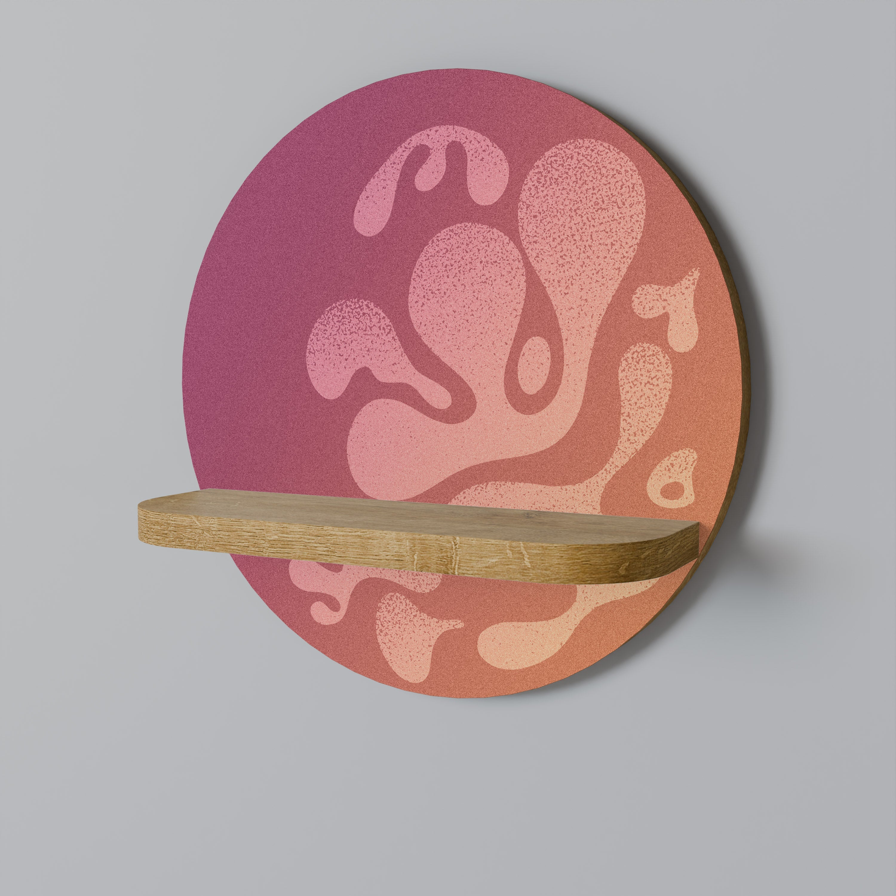 Étagère ronde effet chêne IRREGULAR PINK