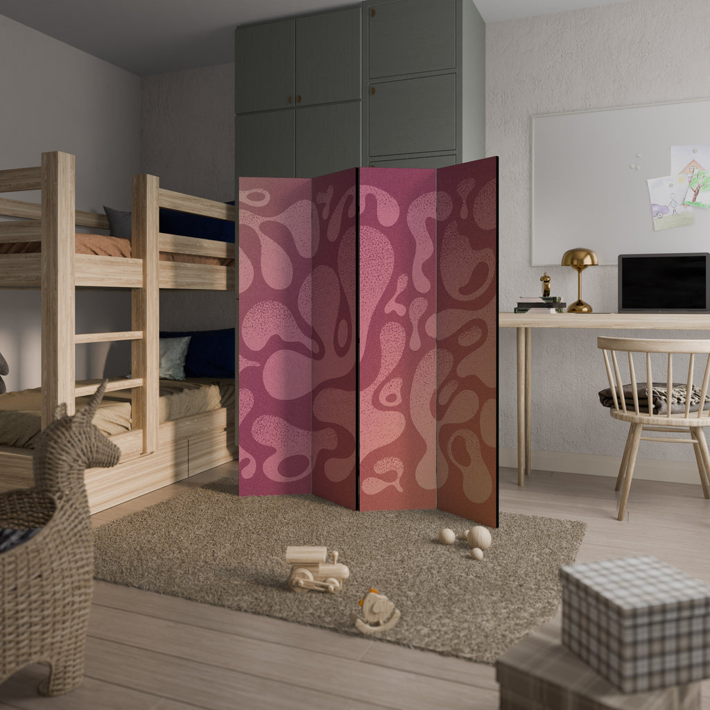 IRREGULAR PINK Decorative 4-Panel Room Divider