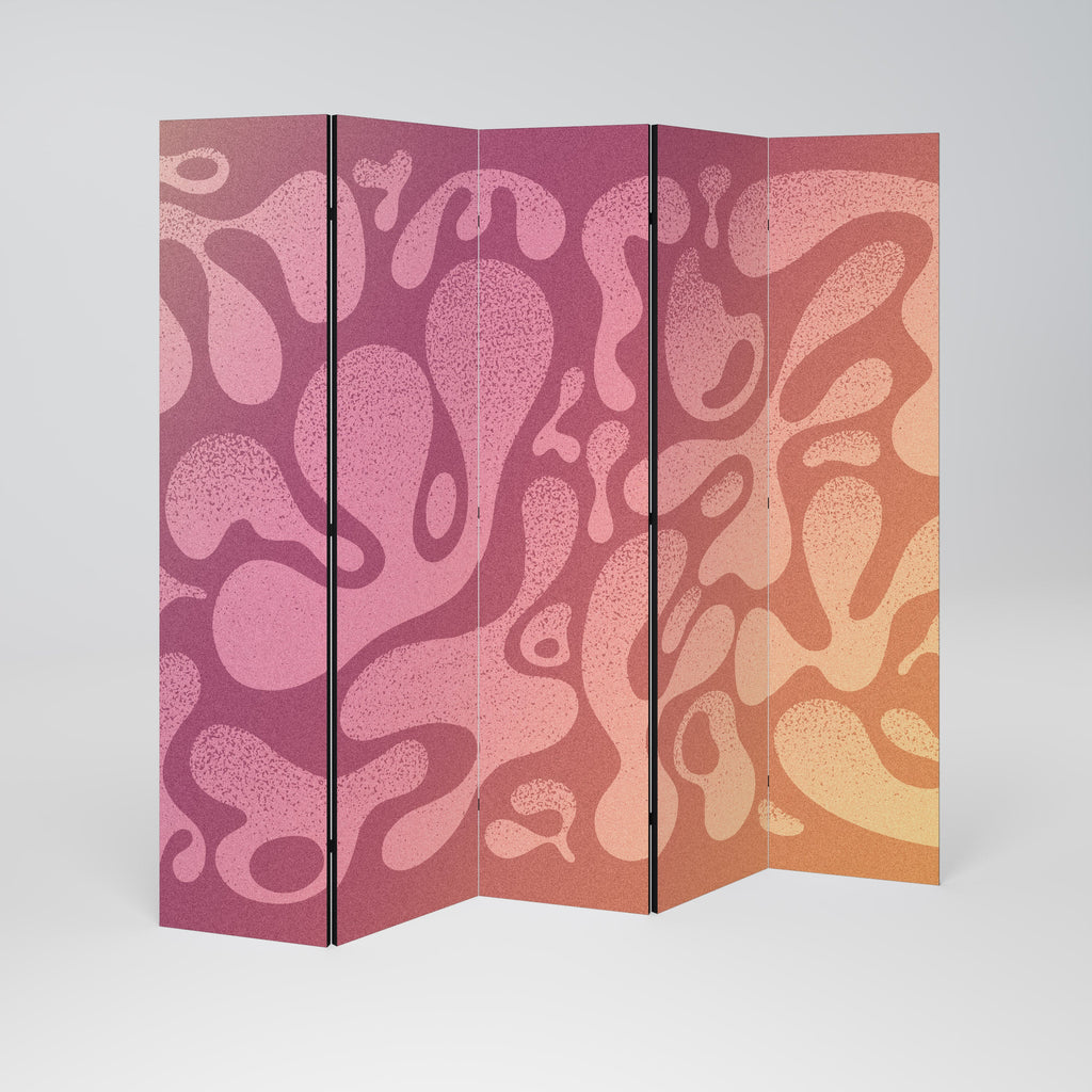 IRREGULAR PINK Decorative 5-Panel Room Divider