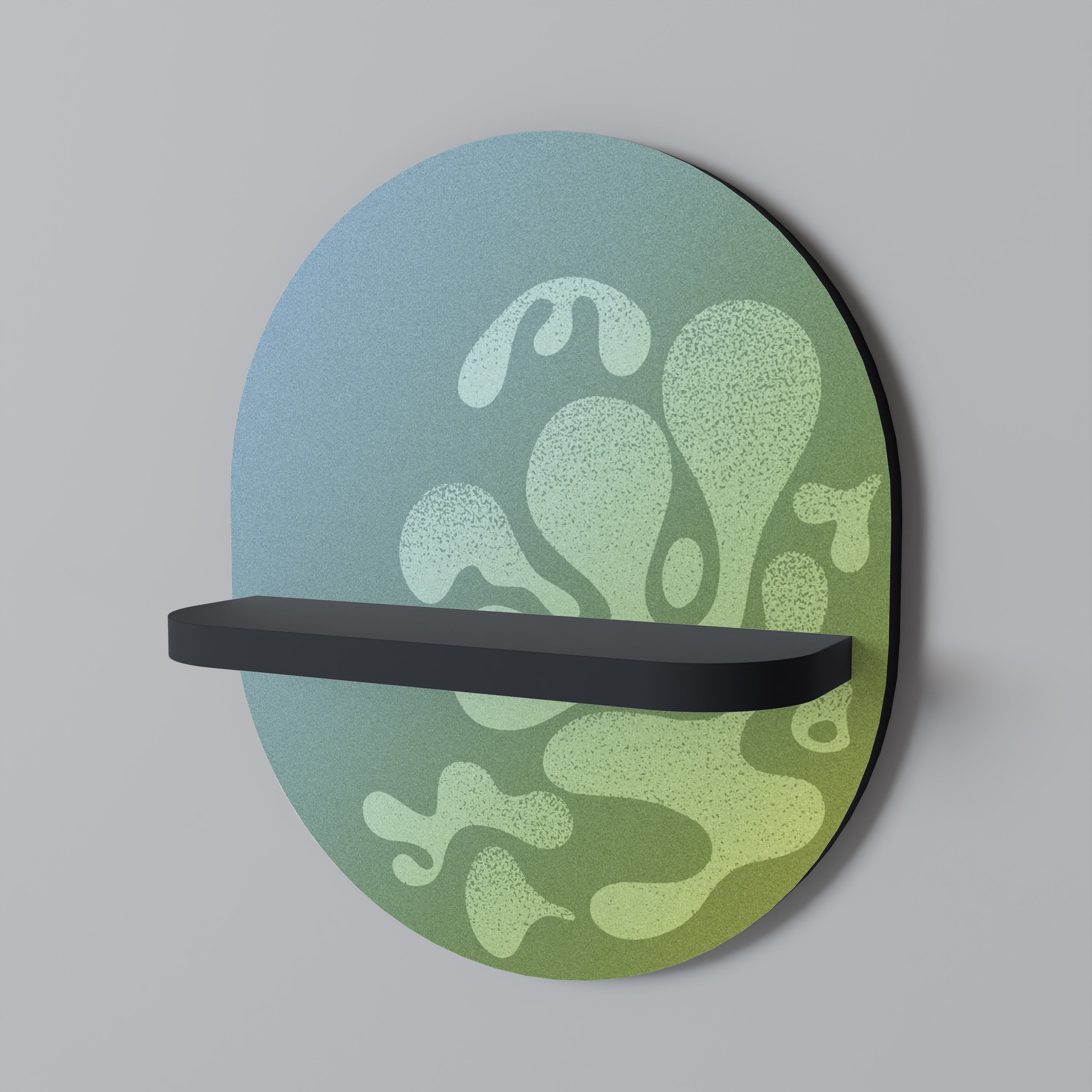 Étagère ovale IRREGULAR BLUE en finition noire