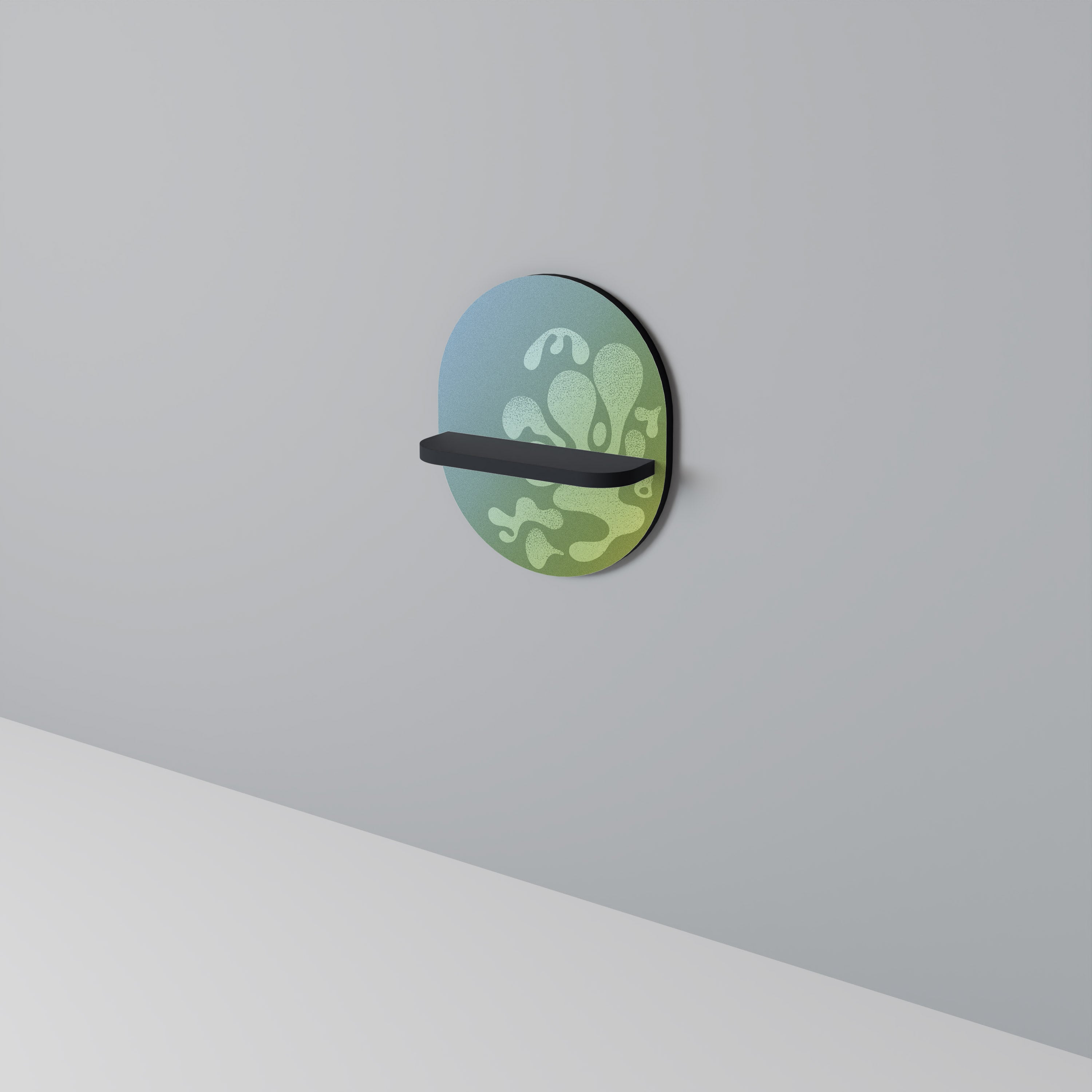 Étagère ovale IRREGULAR BLUE en finition noire