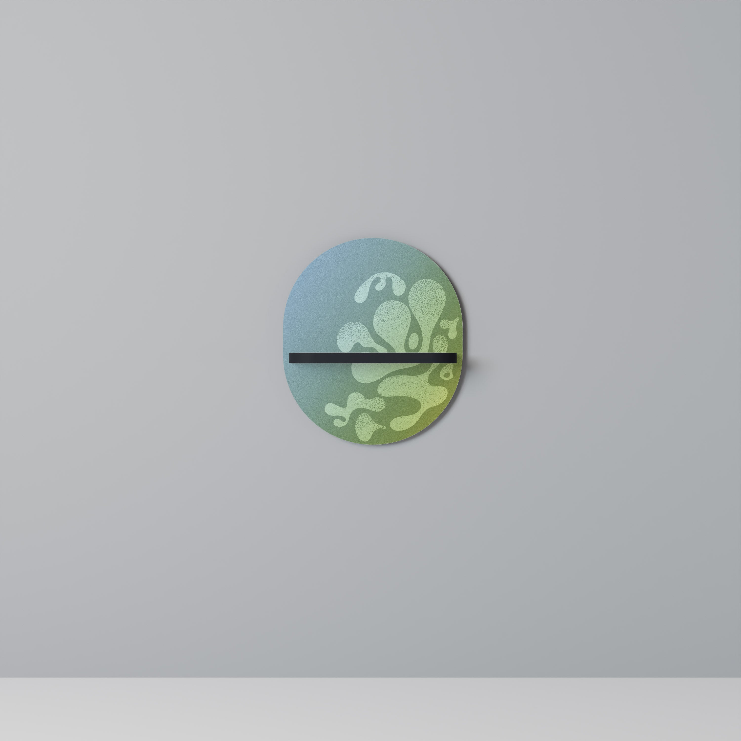 Étagère ovale IRREGULAR BLUE en finition noire