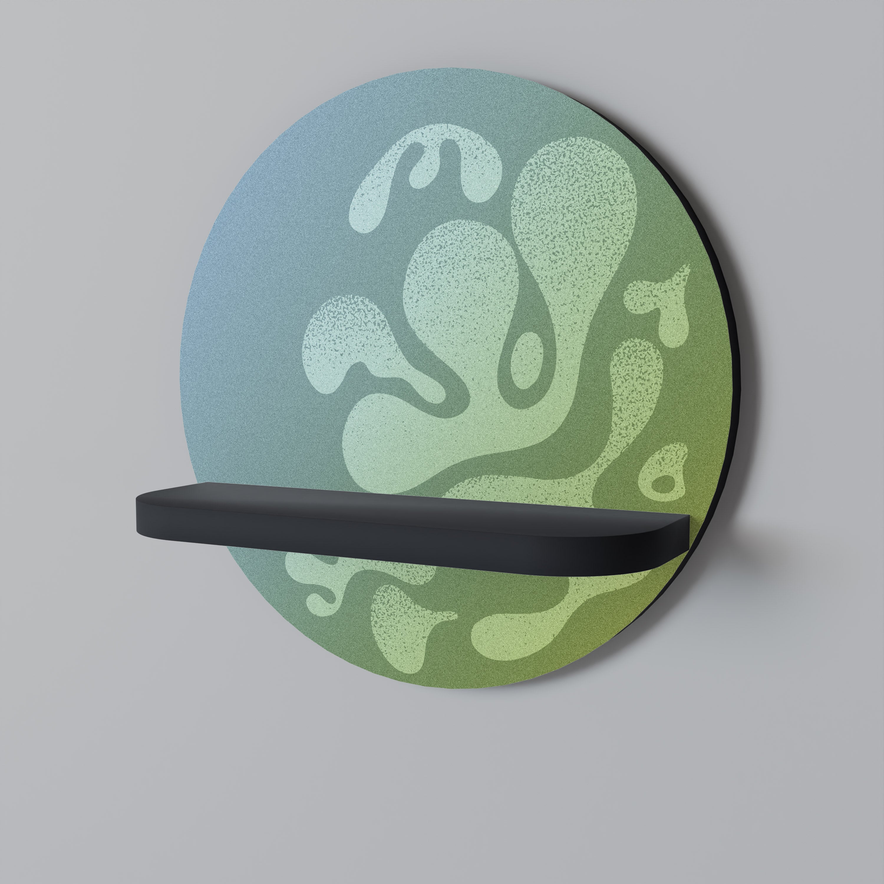 Étagère ronde IRREGULAR BLUE en finition noire