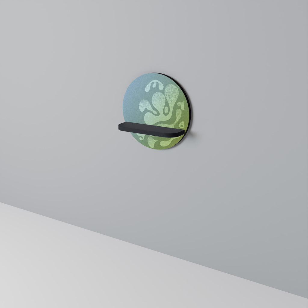 Étagère ronde IRREGULAR BLUE en finition noire