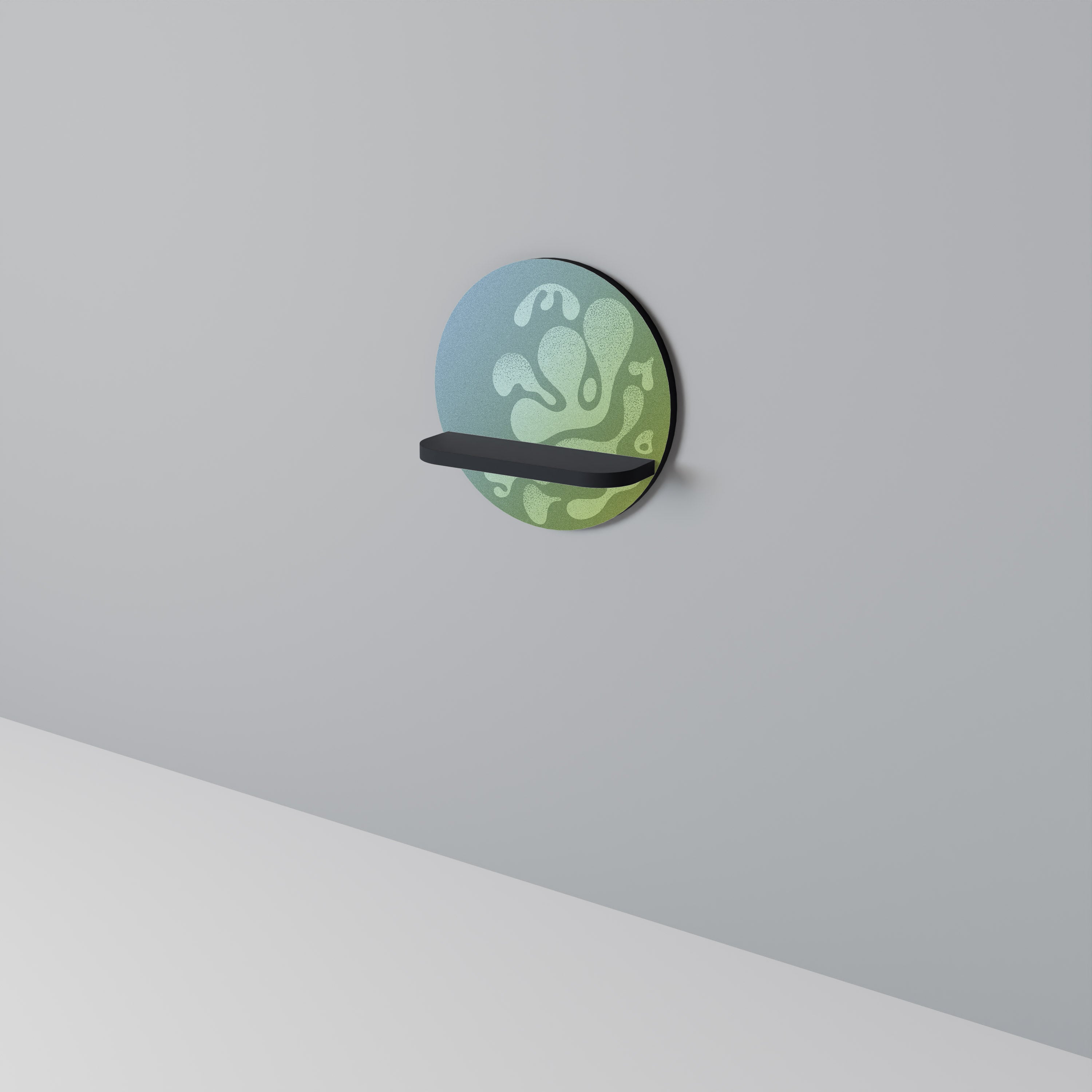 Étagère ronde IRREGULAR BLUE en finition noire