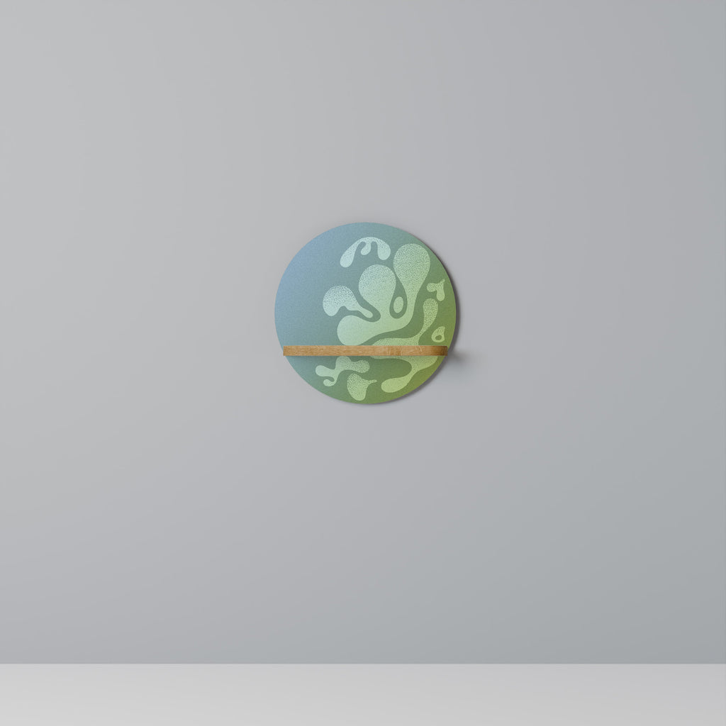 Étagère ronde IRREGULAR BLUE effet chêne