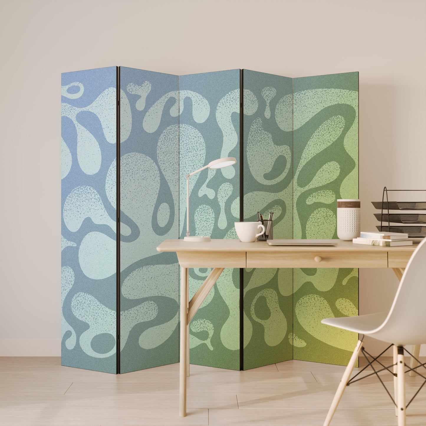 IRREGULAR BLUE 5-Panel Room Divider