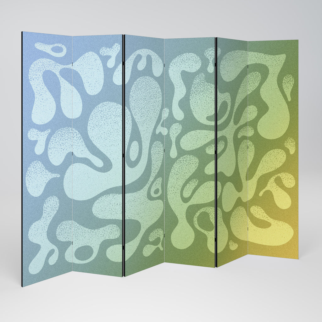 IRREGULAR BLUE Decorative 6-Panel Room Divider