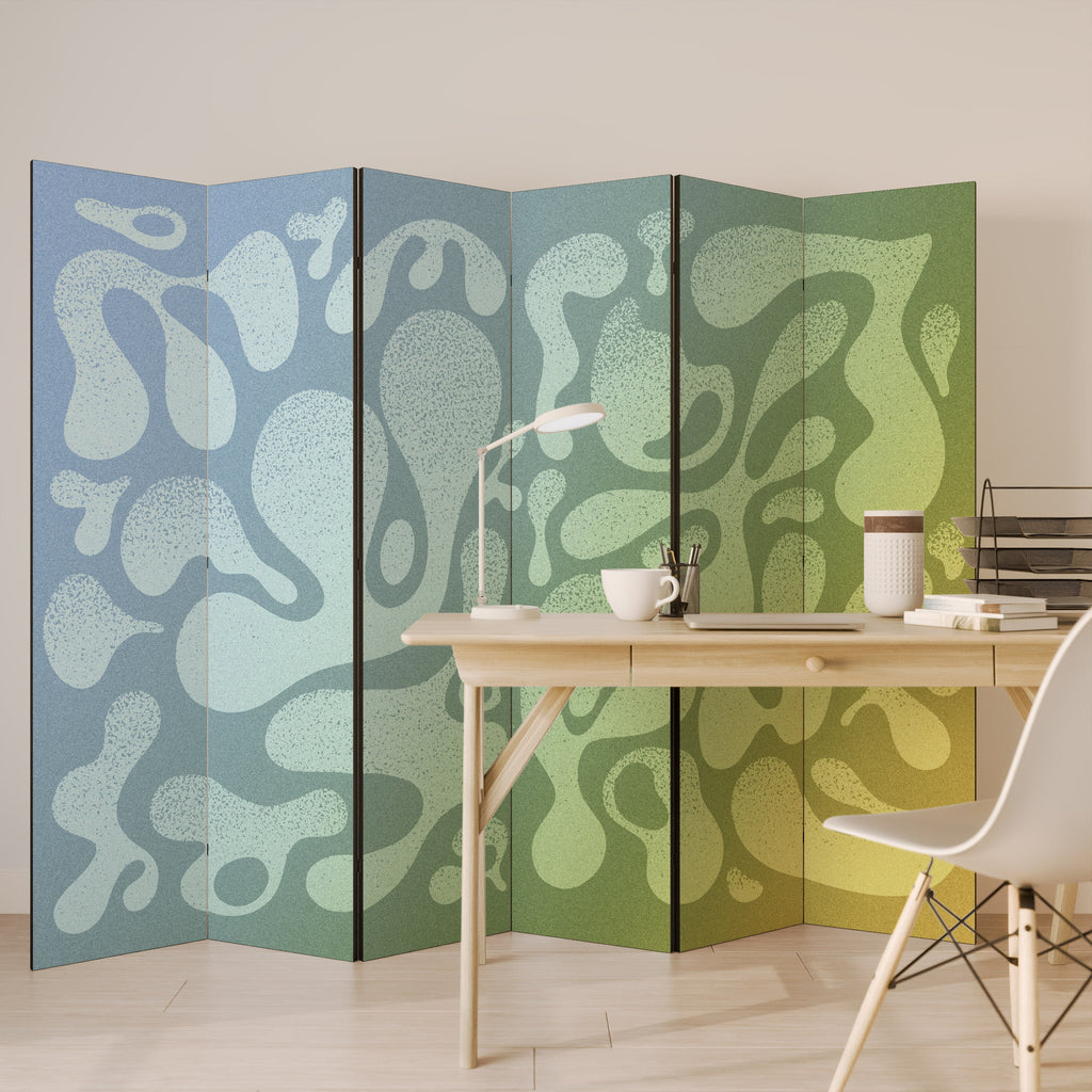 IRREGULAR BLUE Decorative 6-Panel Room Divider
