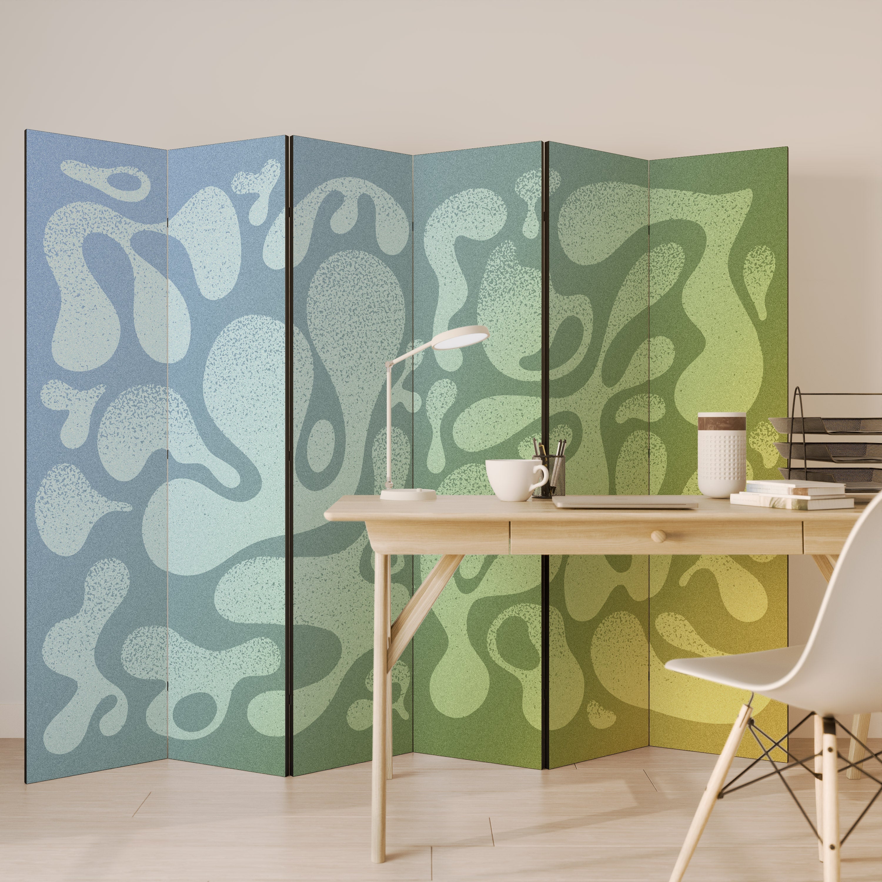 IRREGULAR BLUE Decorative 6-Panel Room Divider
