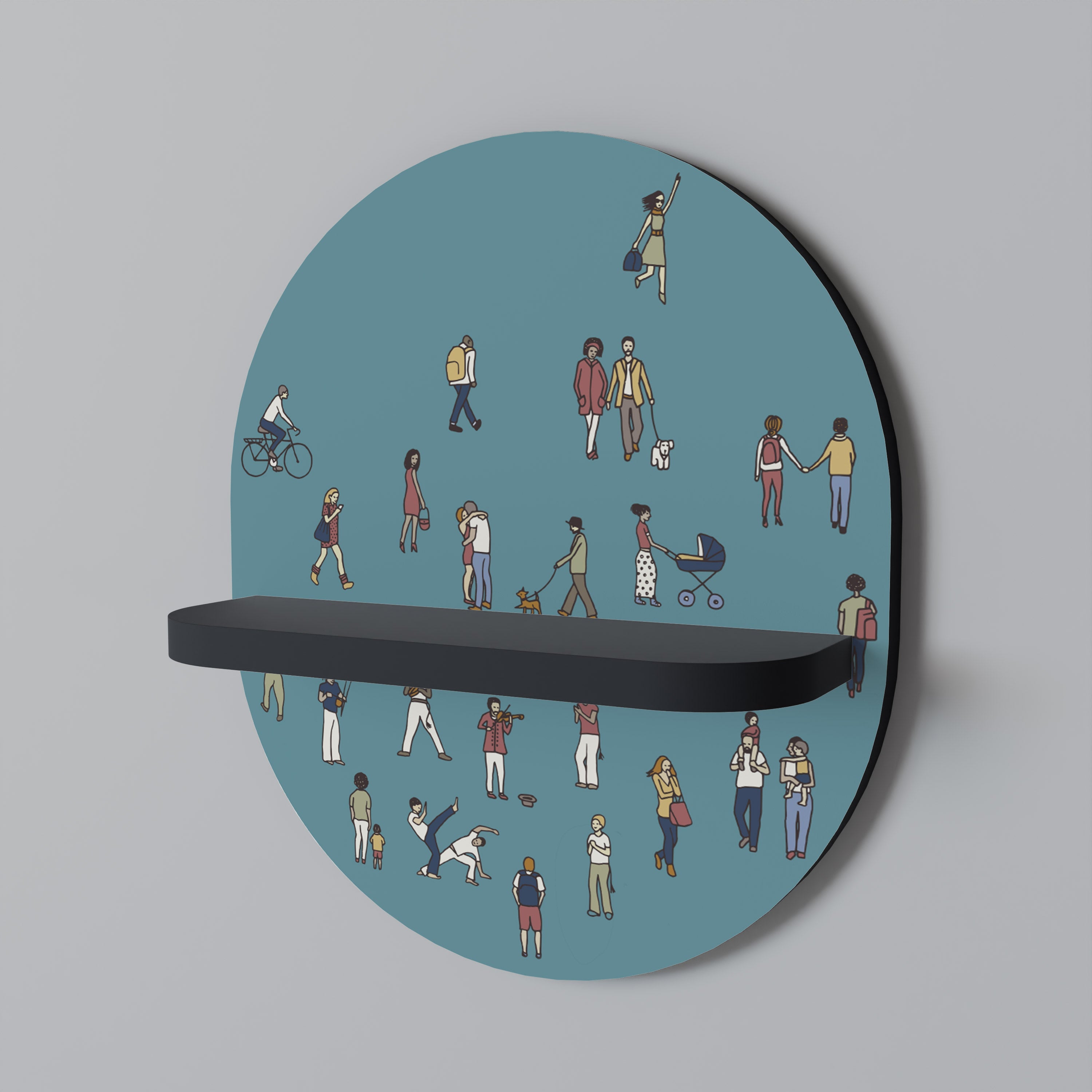 Étagère d'art ovale COLLECTIVE STREAM en finition noire