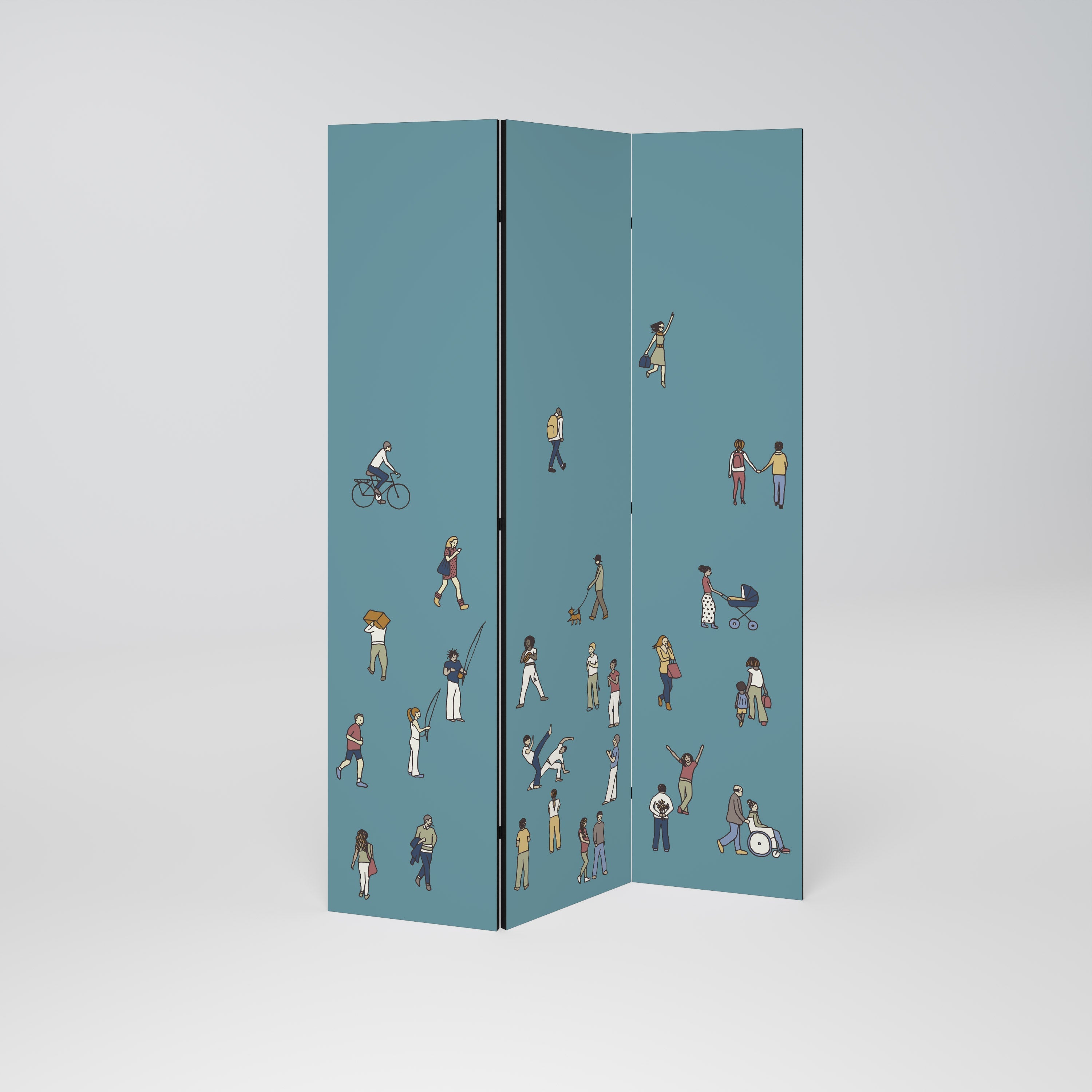 COLLECTIVE STREAM Decorative 3-Panel Room Divider