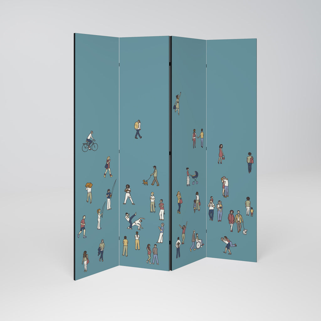 COLLECTIVE STREAM Decorative 4-Panel Room Divider